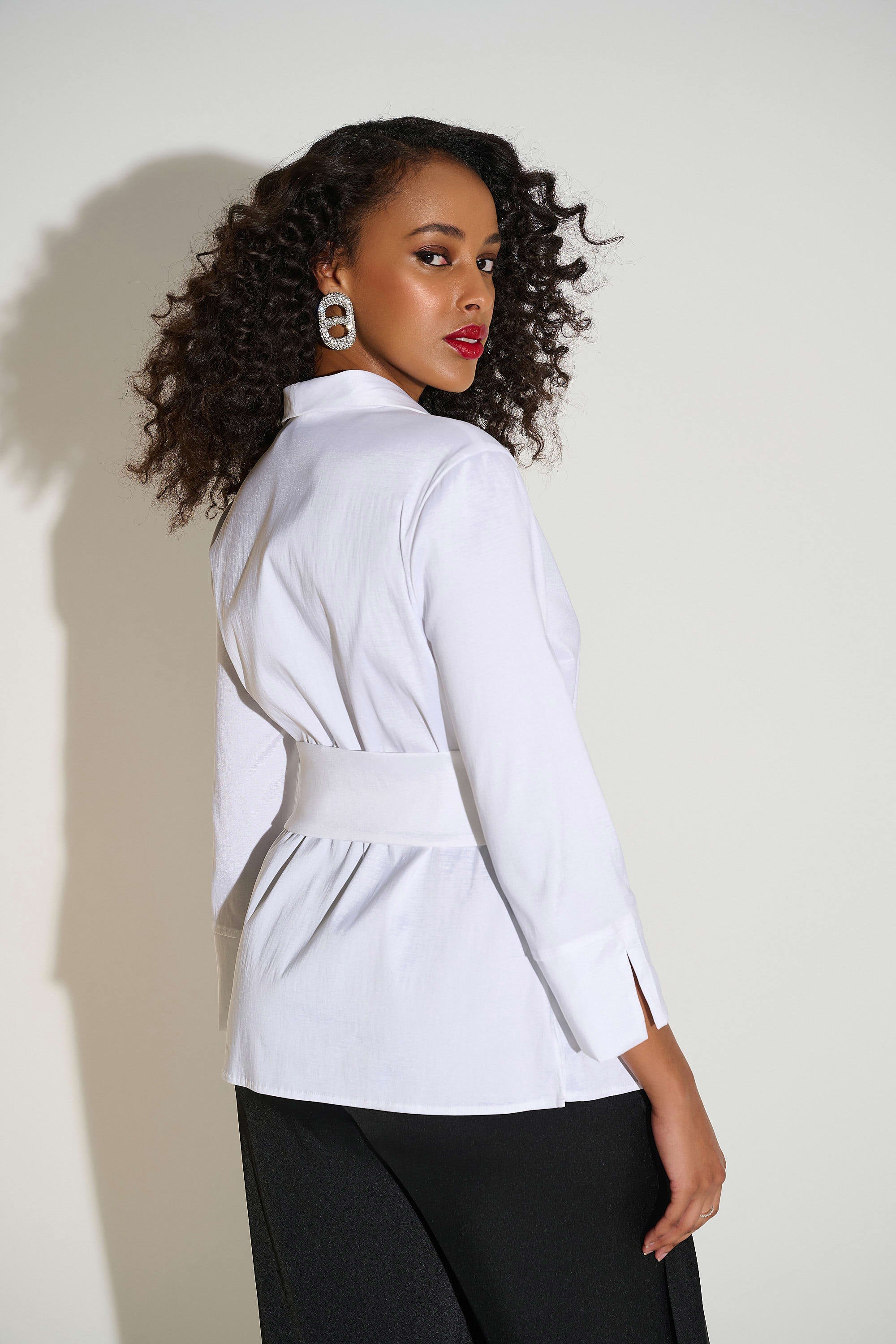 Stretch Taffeta Fitted Blouse 253797