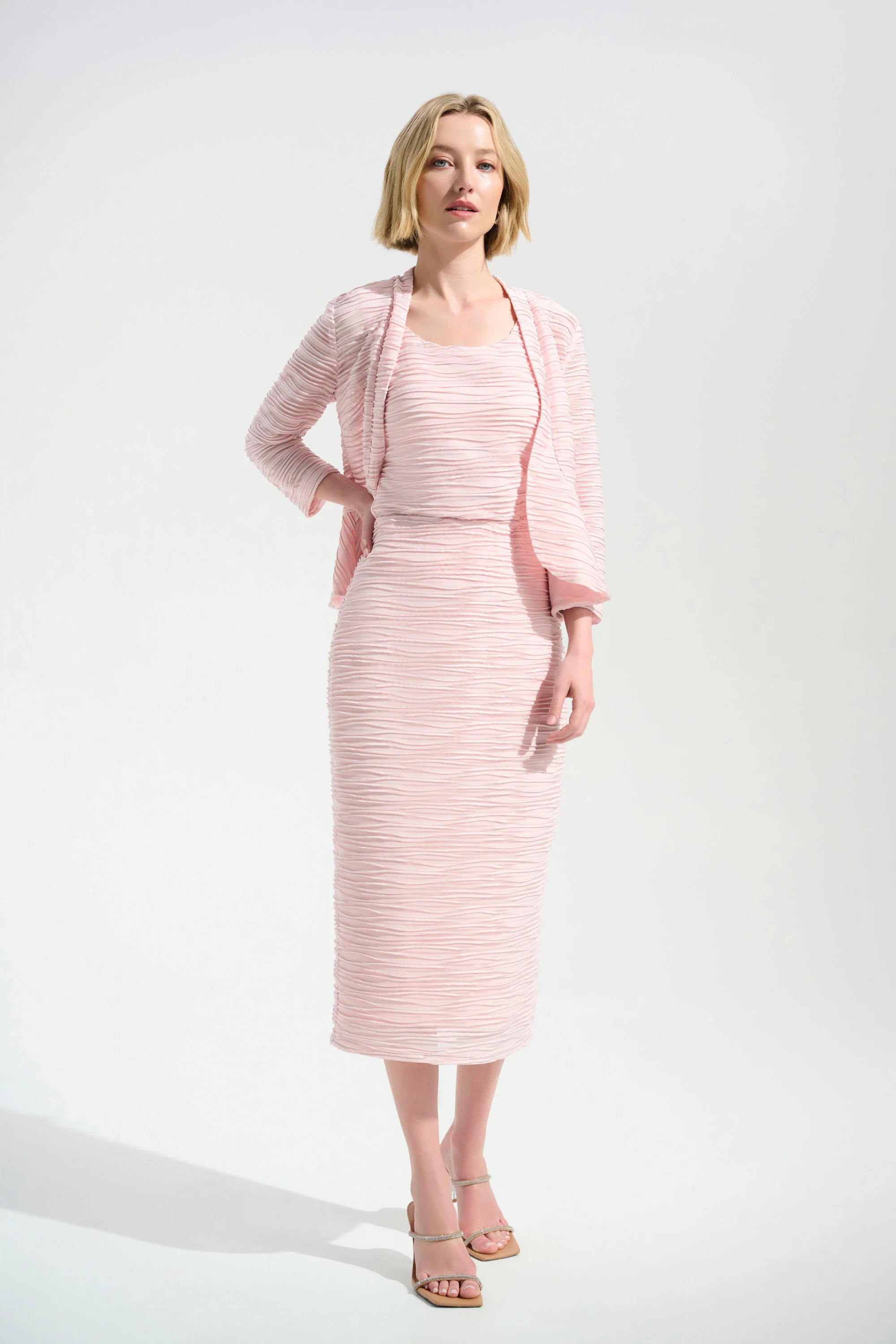 Lurex Cascade Knit Pull-On Pencil Skirt 254733S26