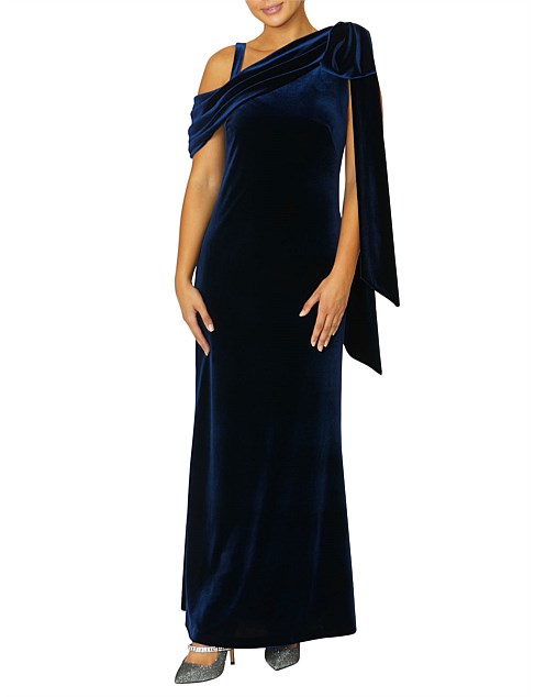 Sapphire Blue Velour Gown IC17483