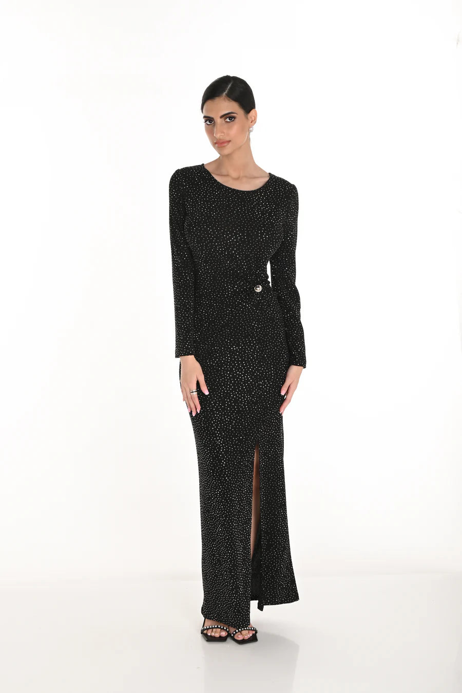 Black & Silver Maxi Dress