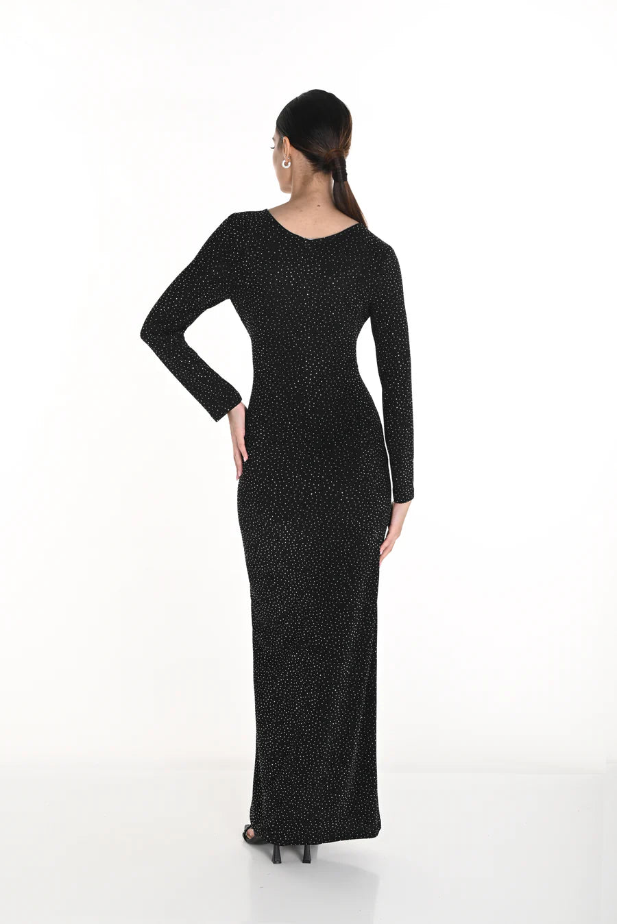 Black & Silver Maxi Dress