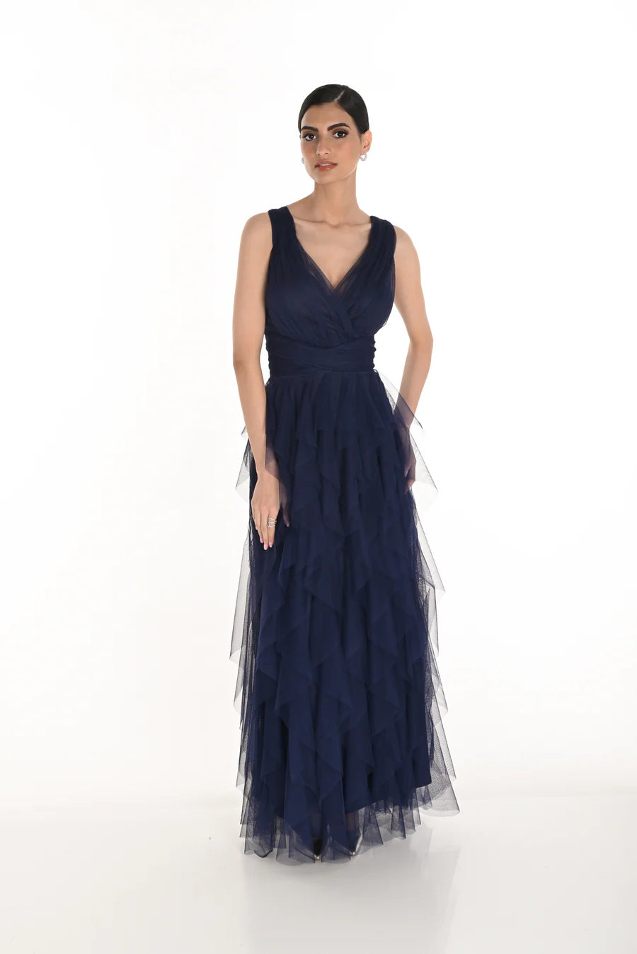 Maxi Wrap V-neck Dress 259722