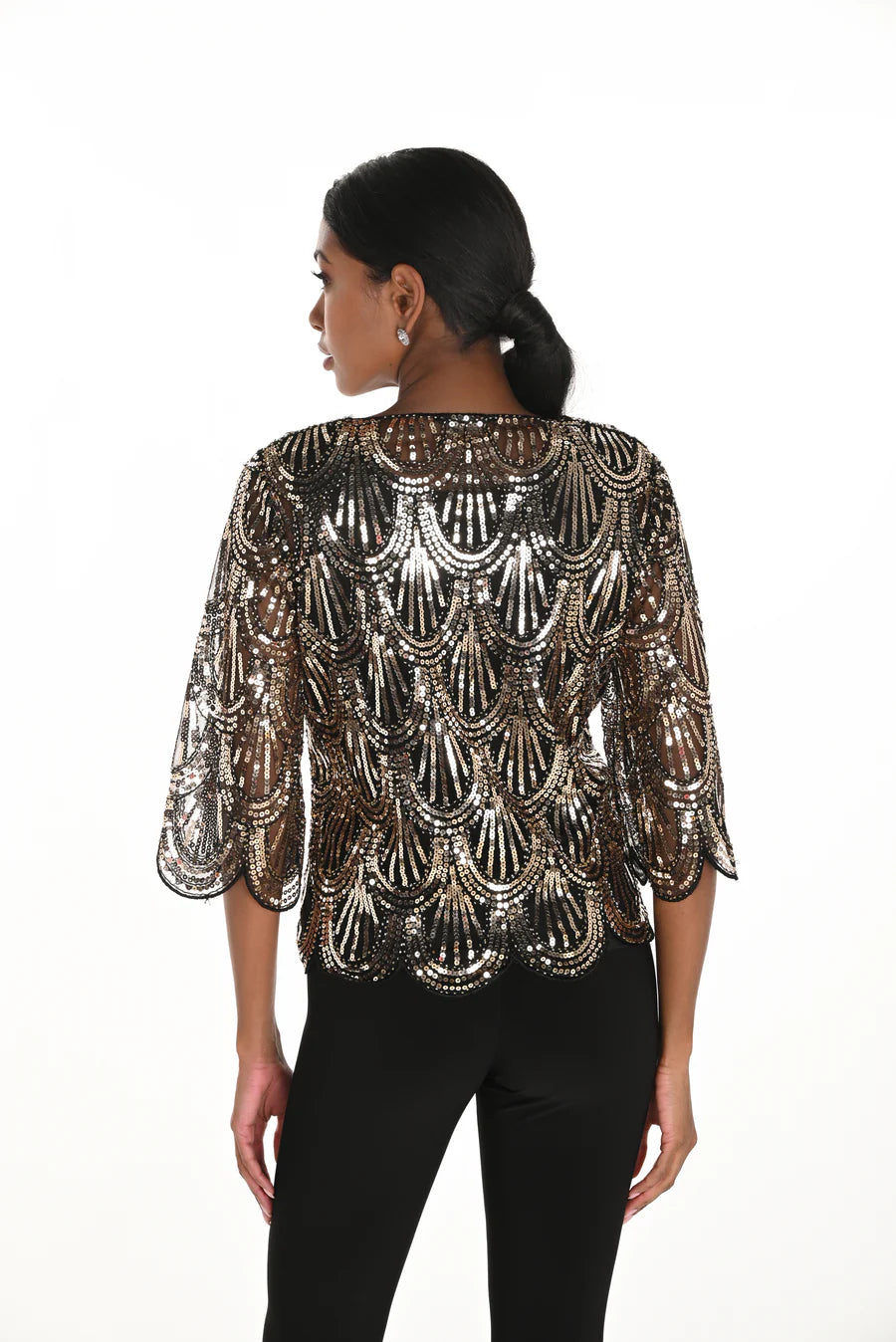Black and Gold Sequin Jacket 259729