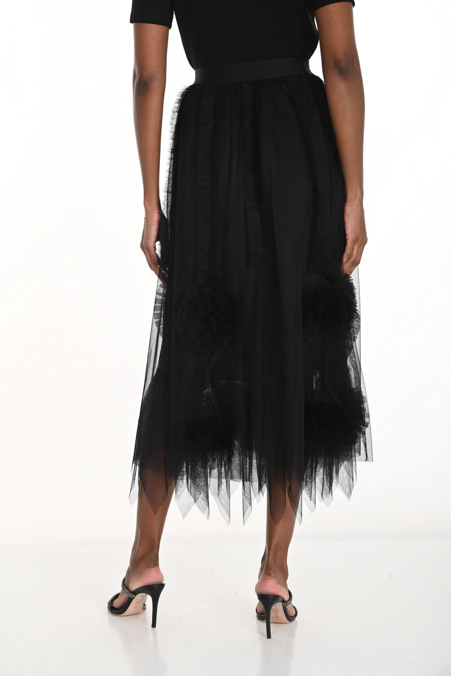 Elegant Ruffled Midi Skirt 259743