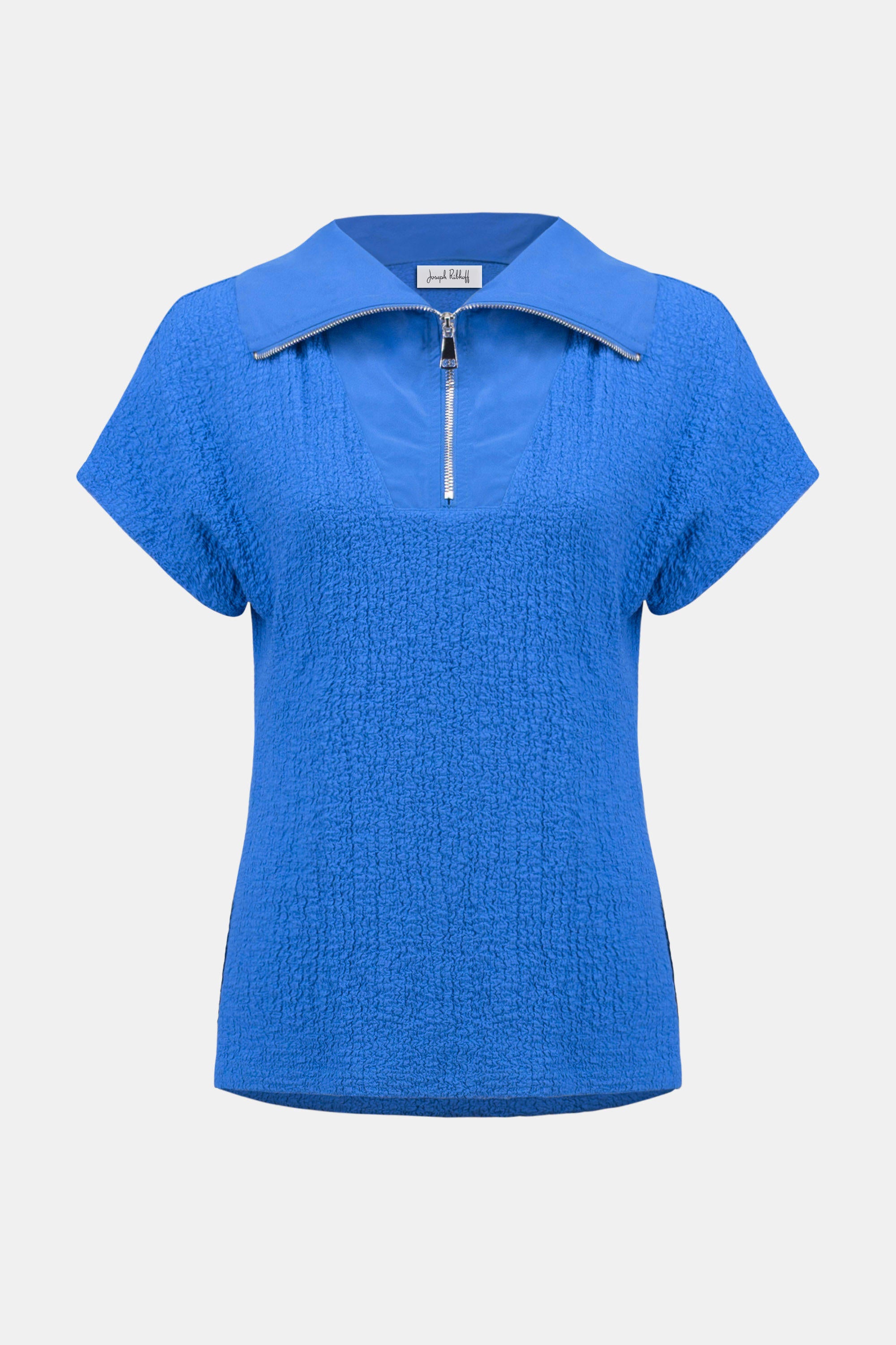 Seersucker Boxy Top with Memory Collar 261017
