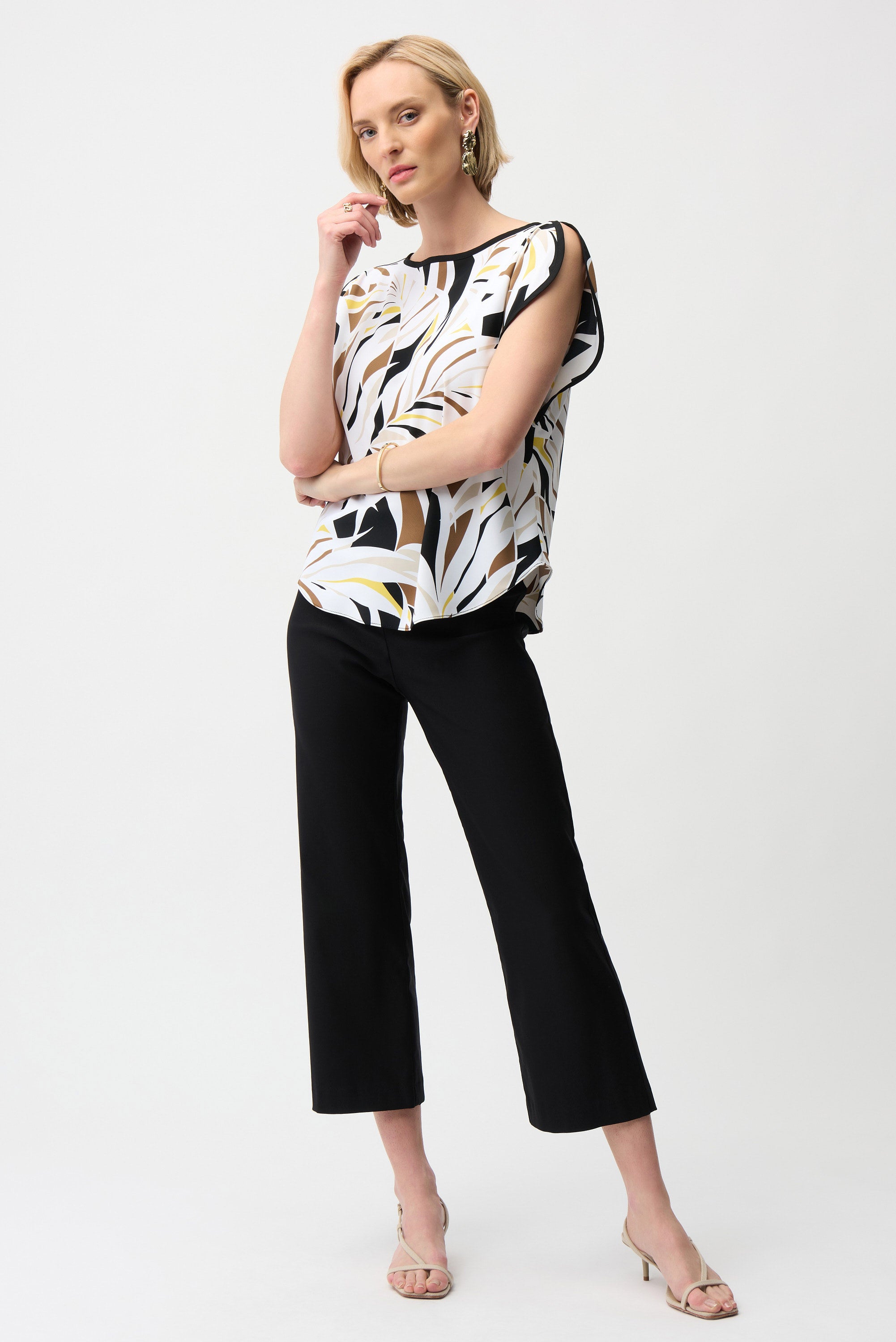 Soft Micro Twill Pull-On Culotte Pants 261024