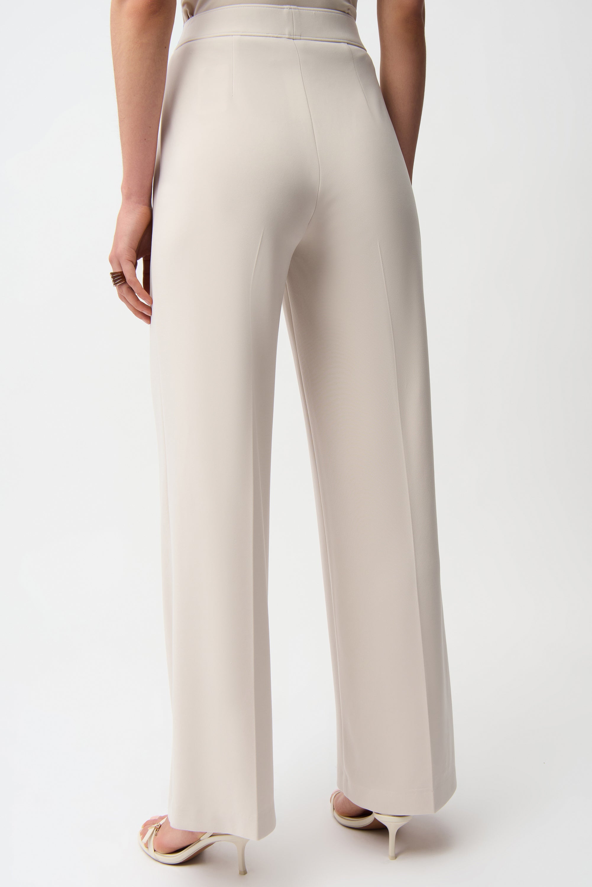 Silky Knit Wide Leg Pull-On Pants in Moonstone 261130