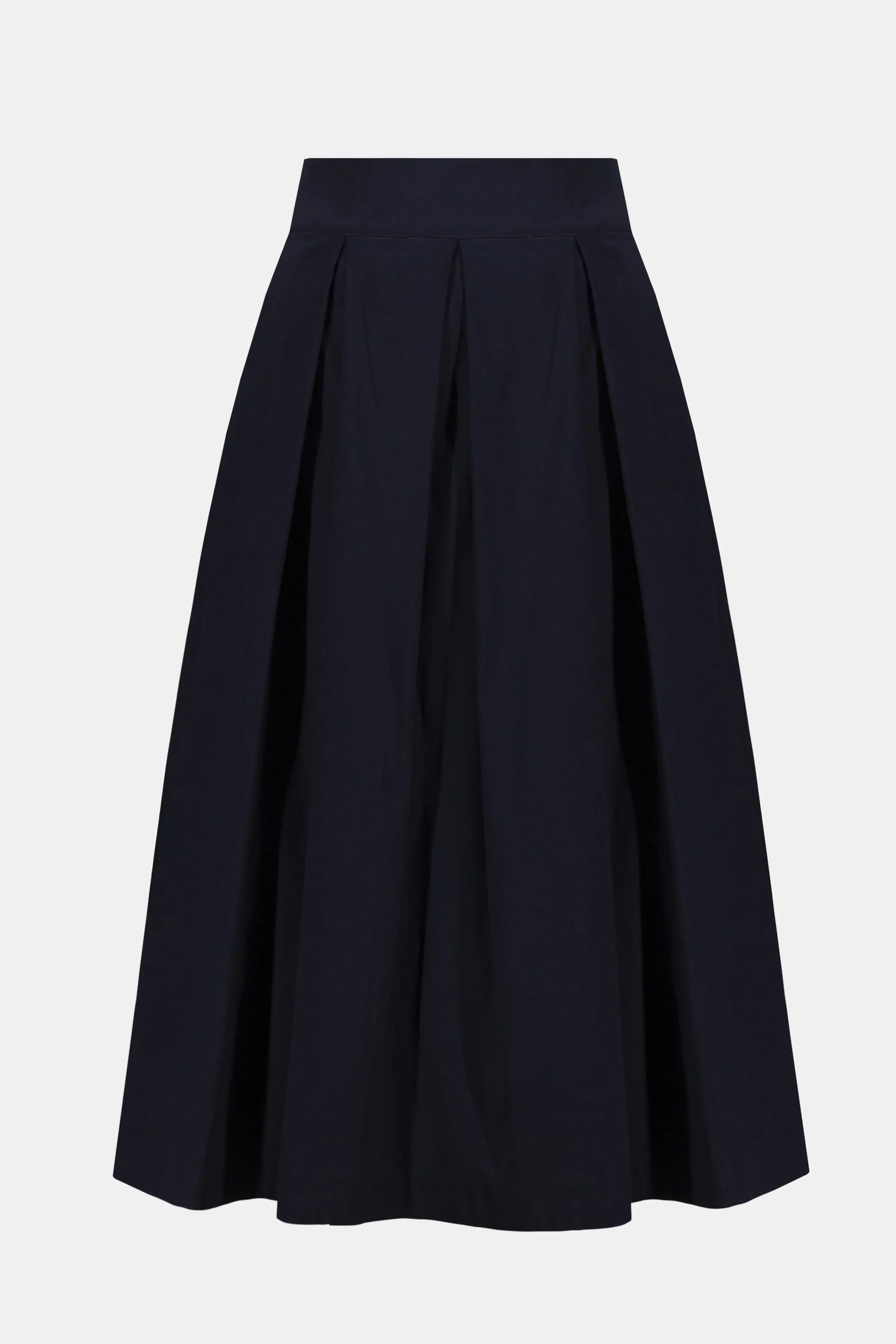 |Stretch Taffeta Flared Skirt With Box Pleats 261757