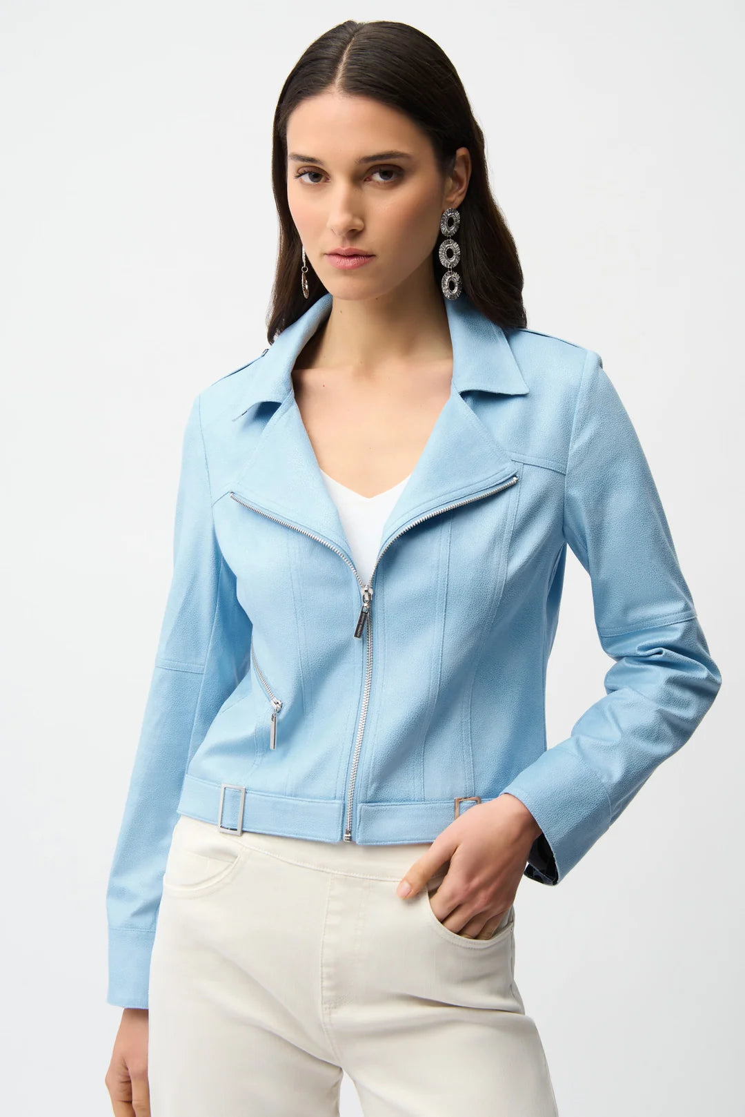 Joseph Ribkoff Fitted Jacket with Decorative Buckles Style 261910
