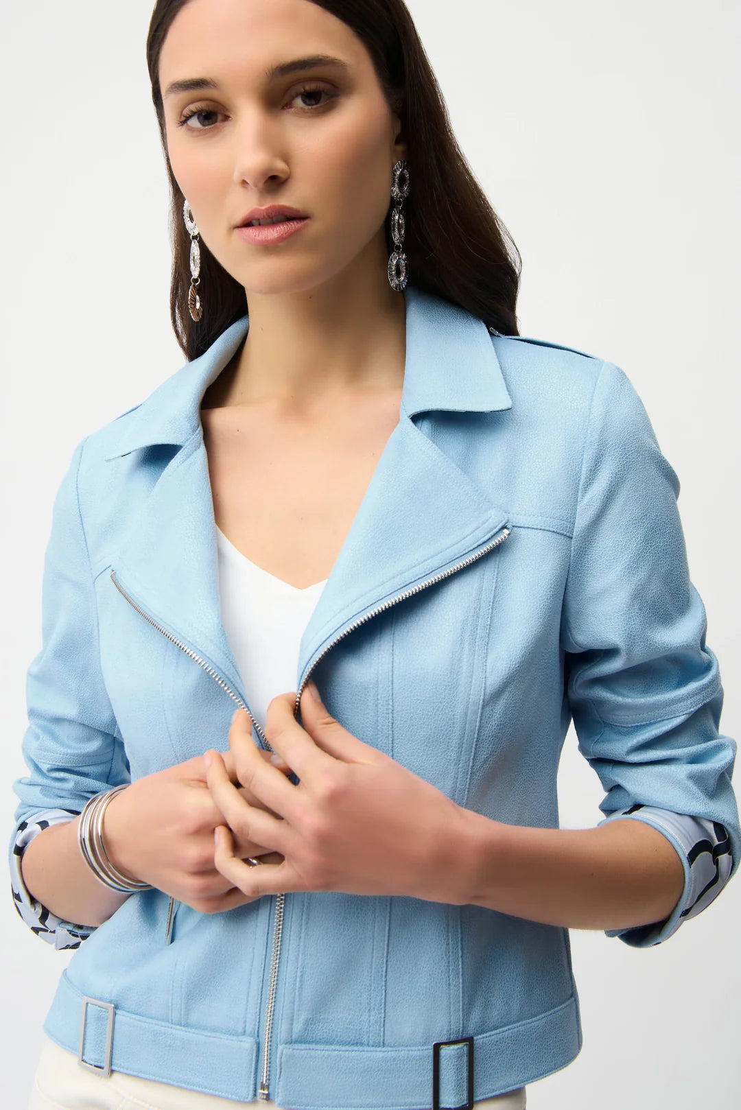 Joseph Ribkoff Fitted Jacket with Decorative Buckles Style 261910