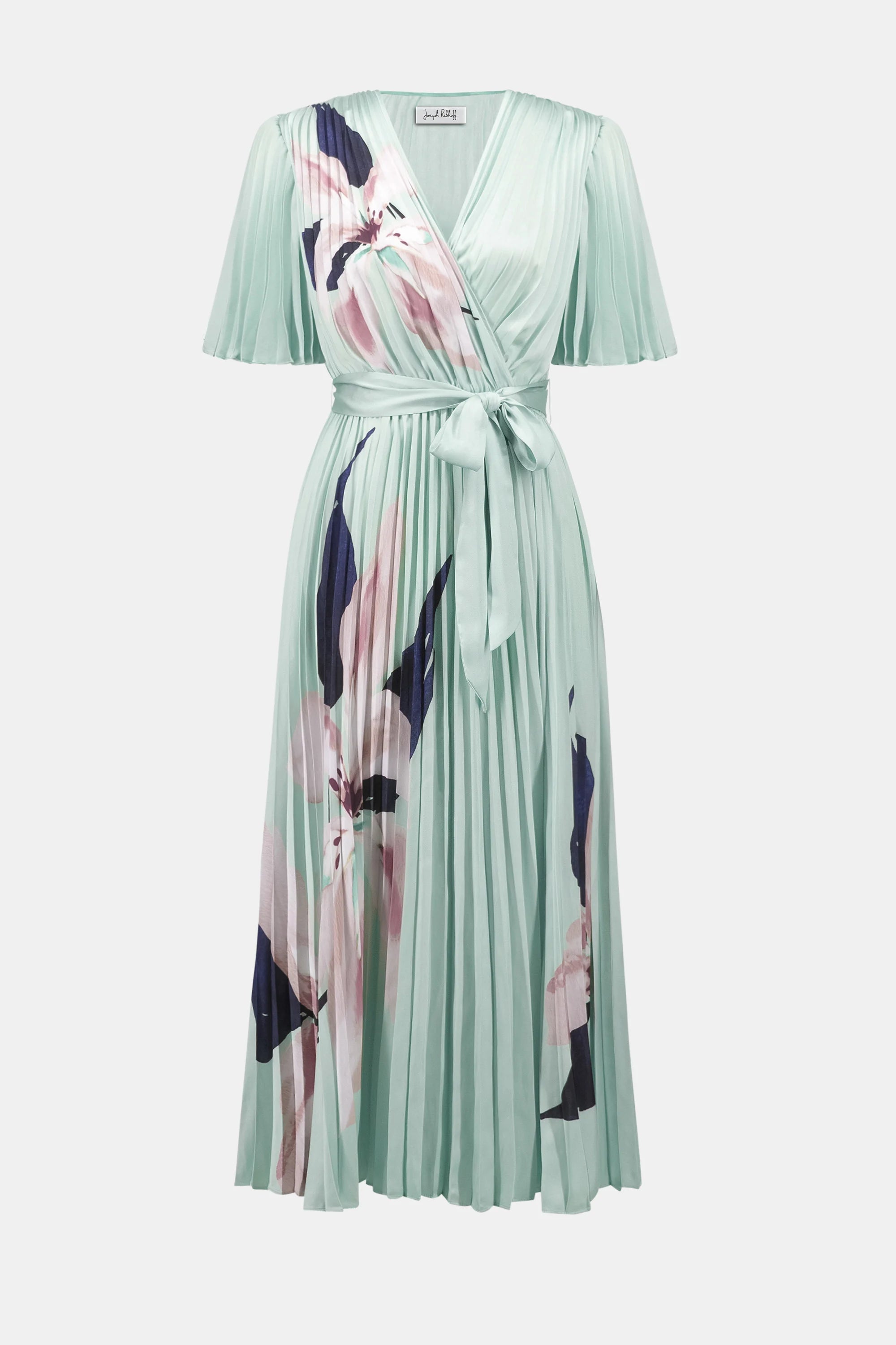 Satin Floral Print Fit And Flare Dress 262712