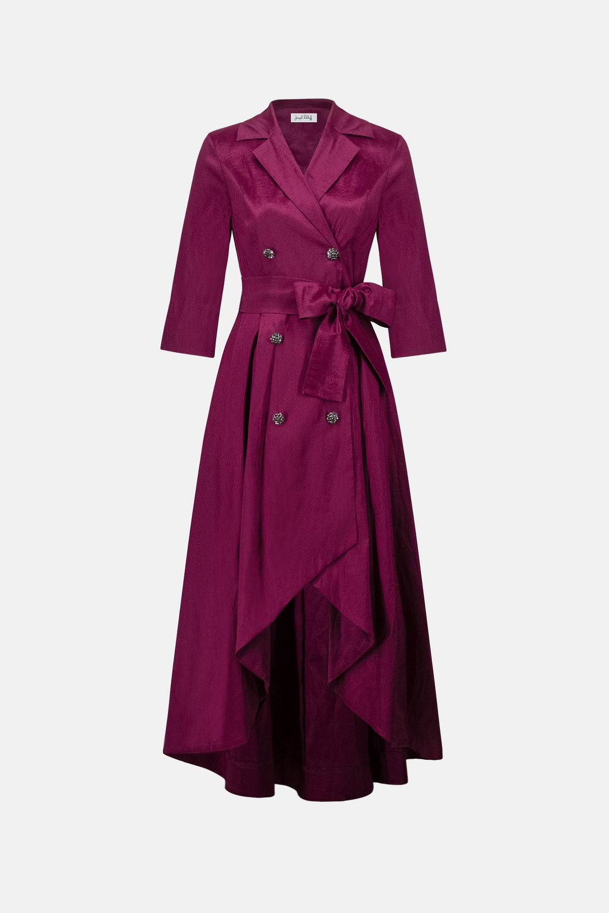 | Stretch Taffeta Fit and Flare Wrap Dress 263704