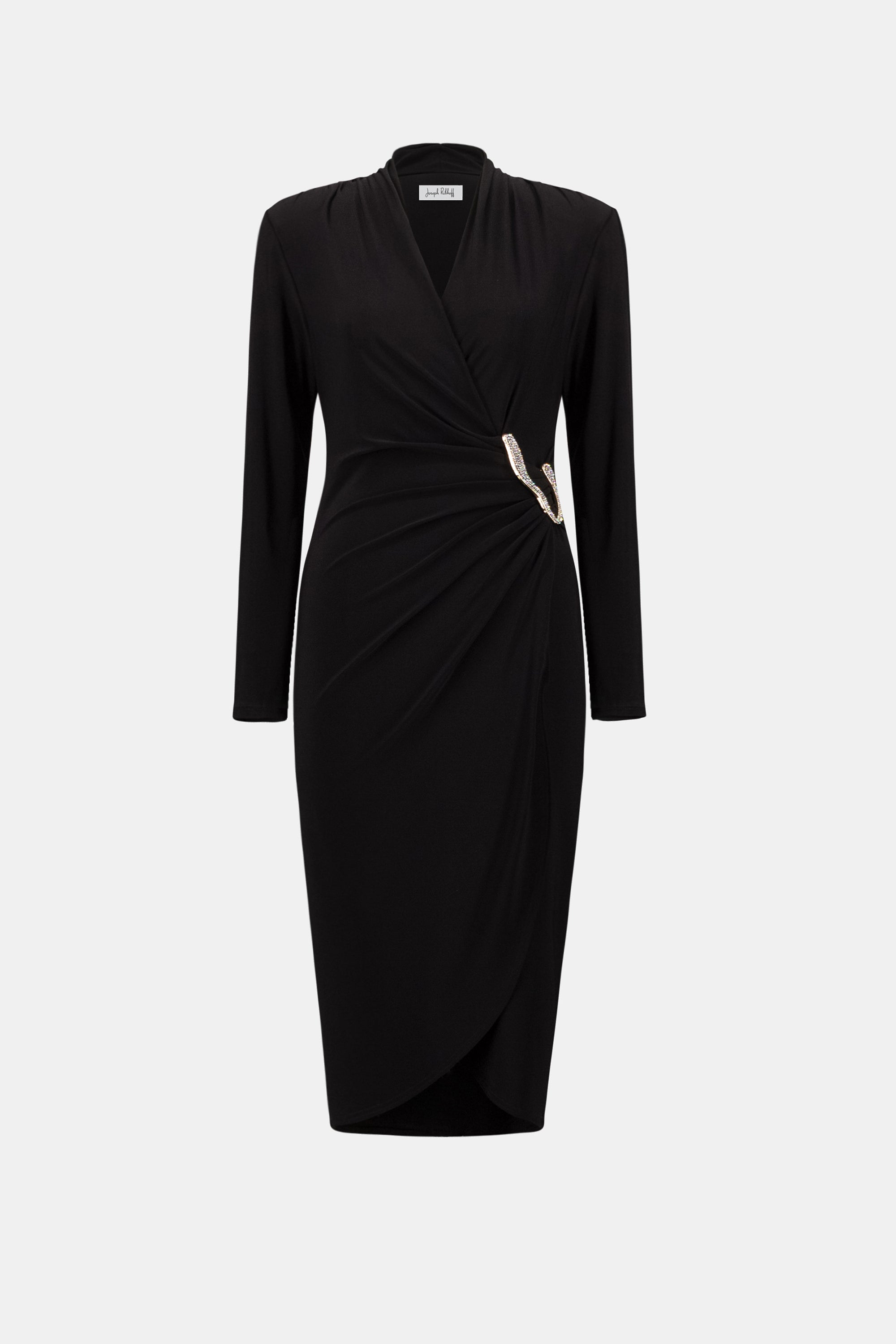 Silky Knit Sheath Wrap Dress 263709