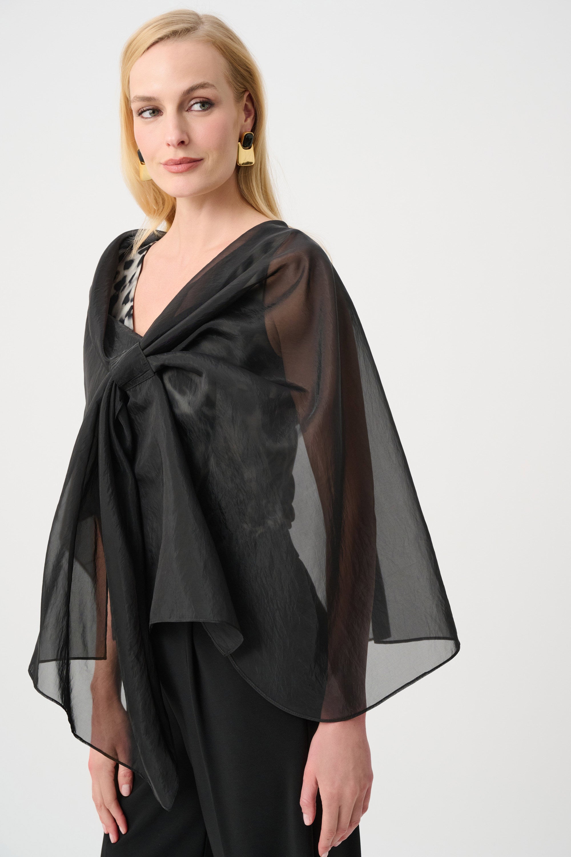 Draped Organza Asymmetric Cover-Up 263765