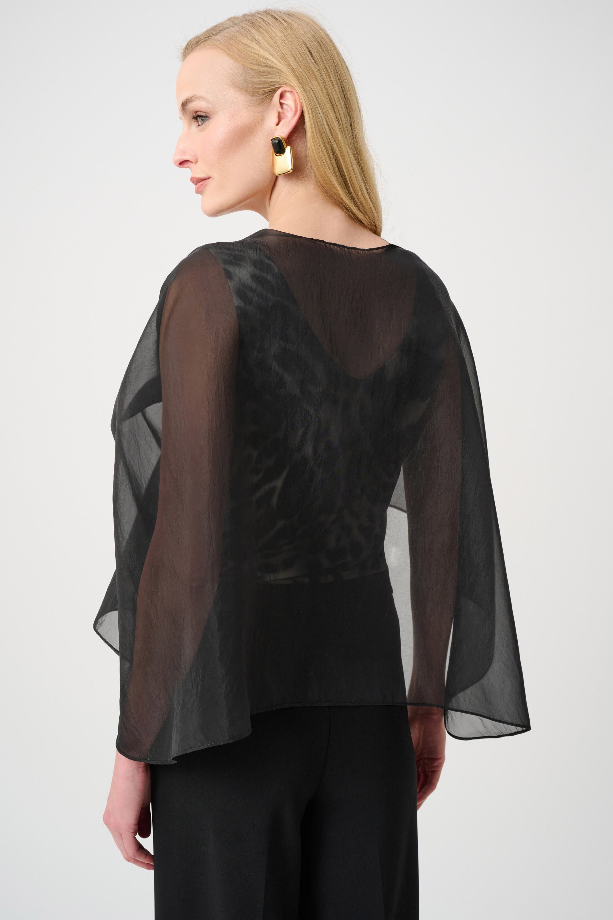 Draped Organza Asymmetric Cover-Up 263765