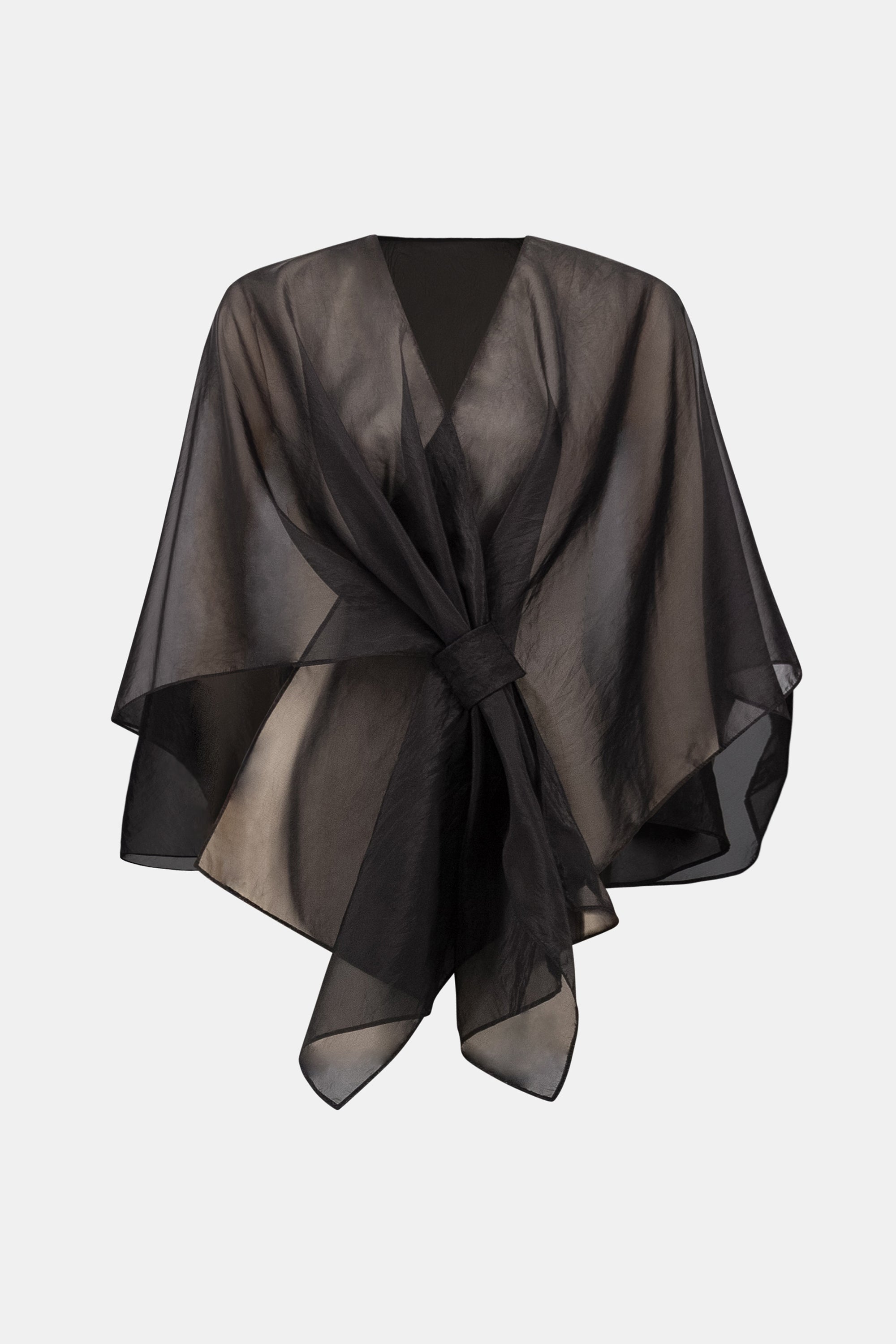 Draped Organza Asymmetric Cover-Up 263765