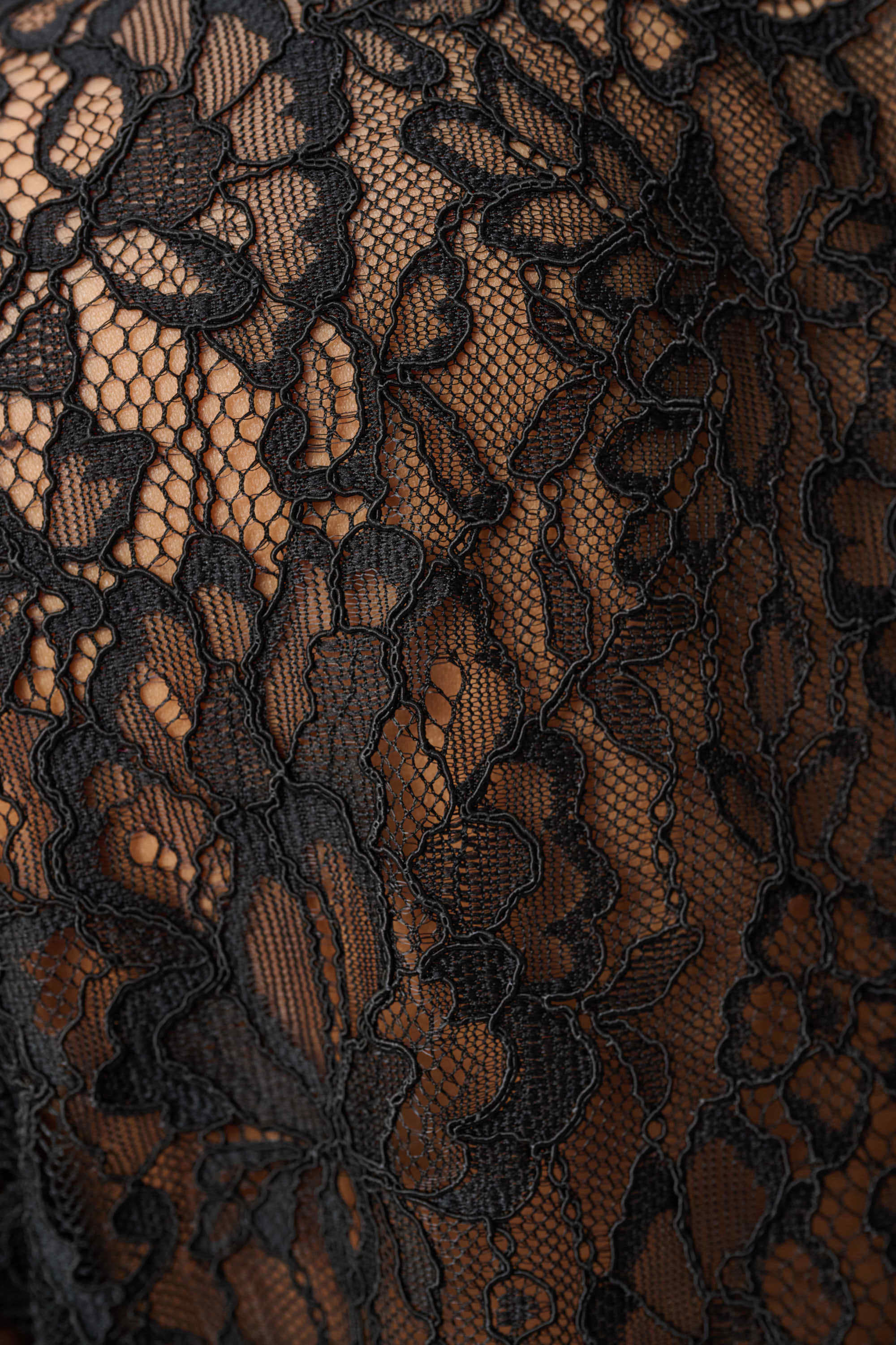 Lace Mock Neck Fitted Top 264105