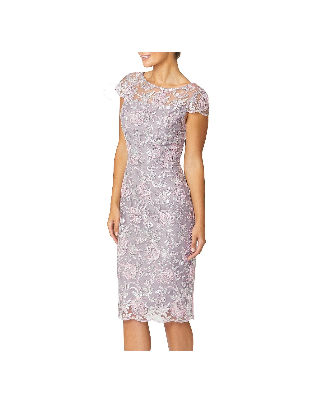 Rose Sequin Shift Dress in Rose