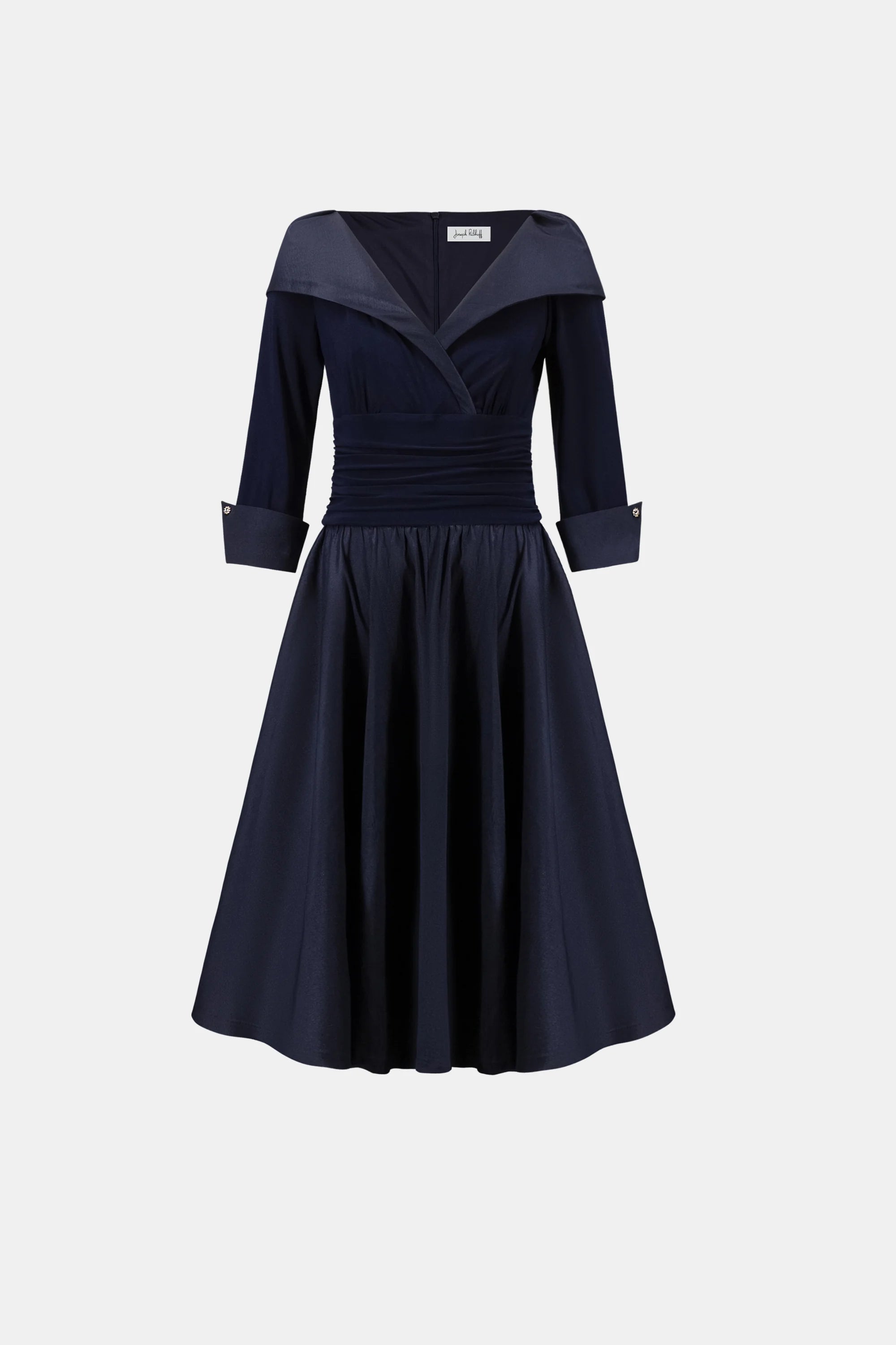 V-Neck Lapel Fit & Flare Dress 264723