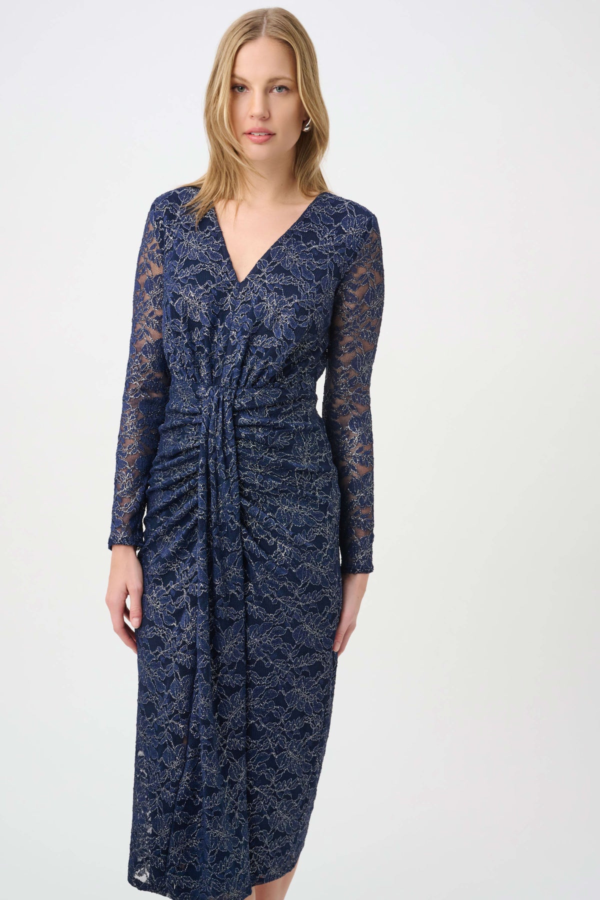 Foiled Lace Sheath Dress 264734