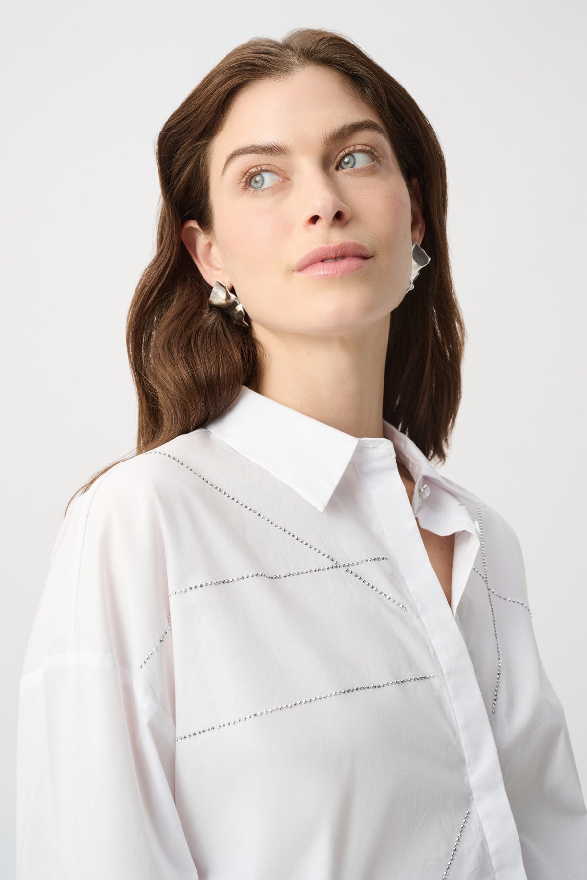 Rhinestone Button-Down Shirt 264903