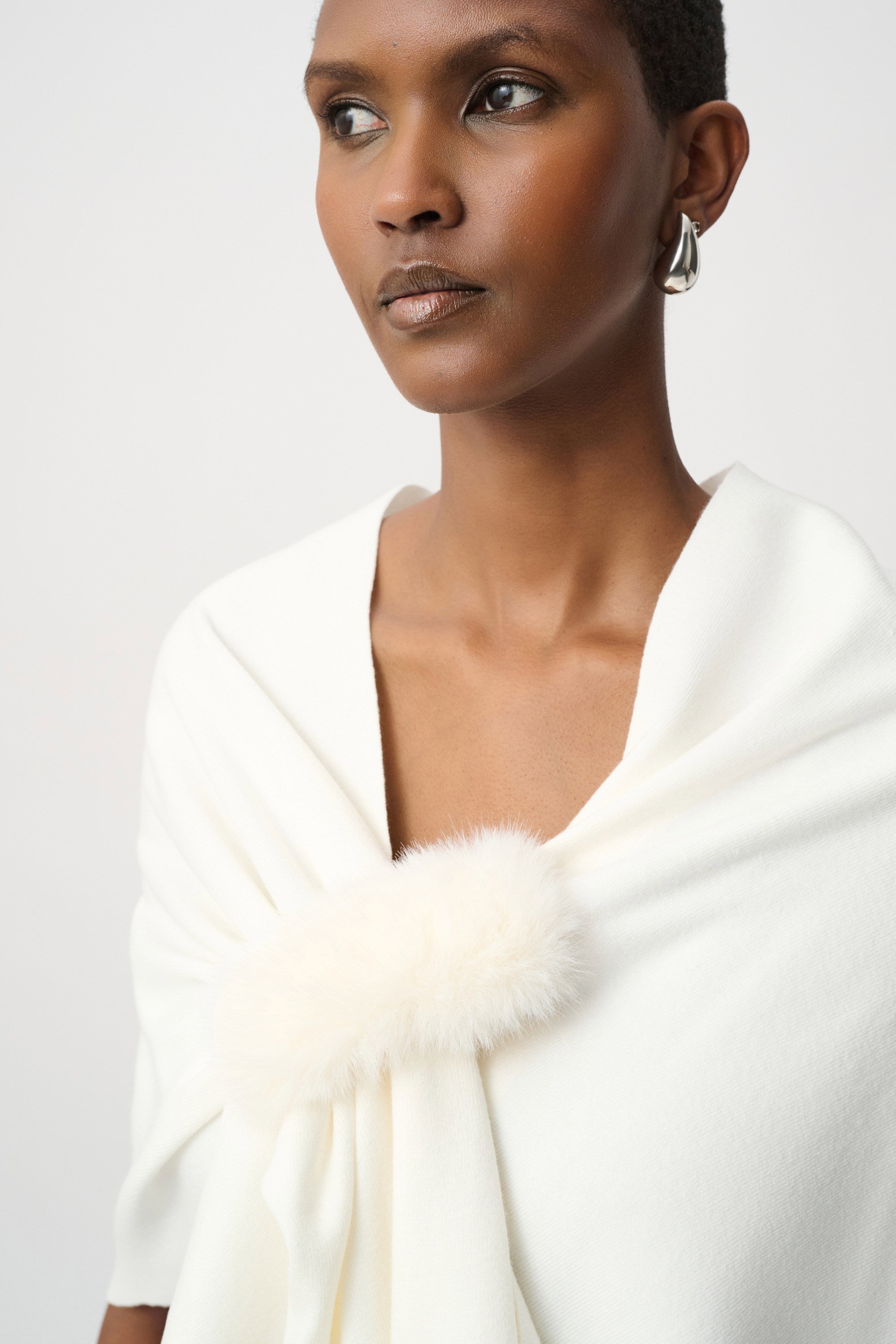 Faux Fur Draped Cover Up 264953