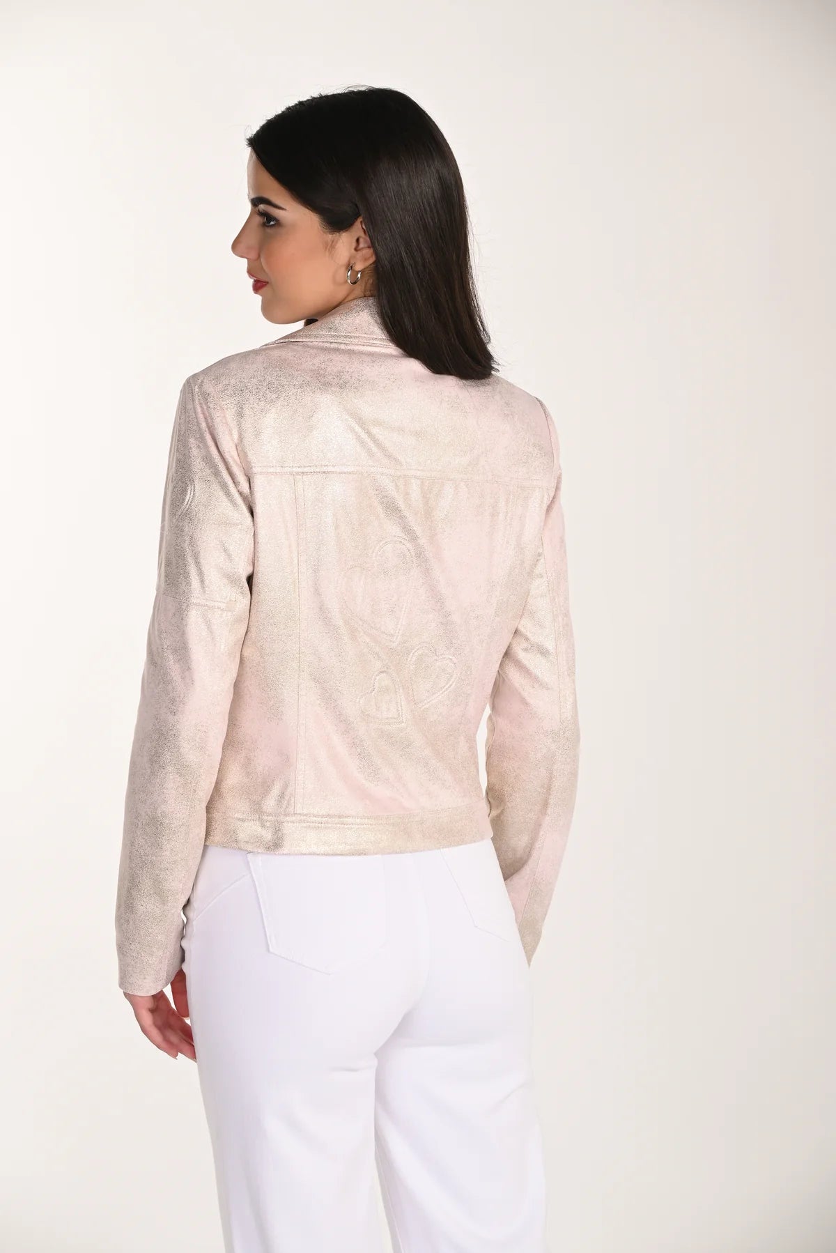 Knit Jacket in Metallic Pink and Gold 266532