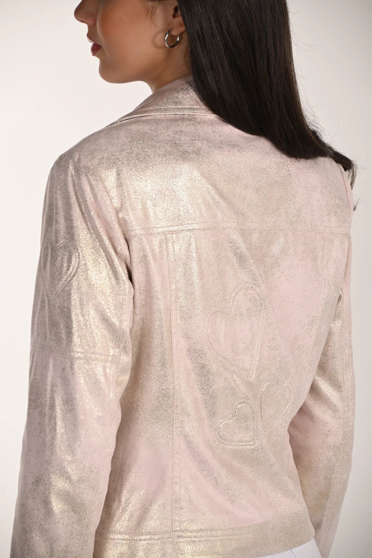 Knit Jacket in Metallic Pink and Gold 266532