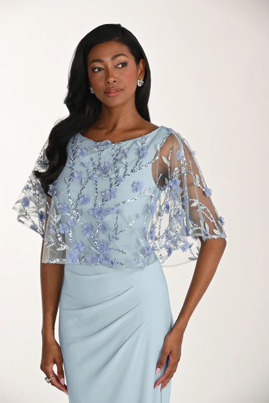 Floral Puff-sleeve Sheath Dress Style 268175