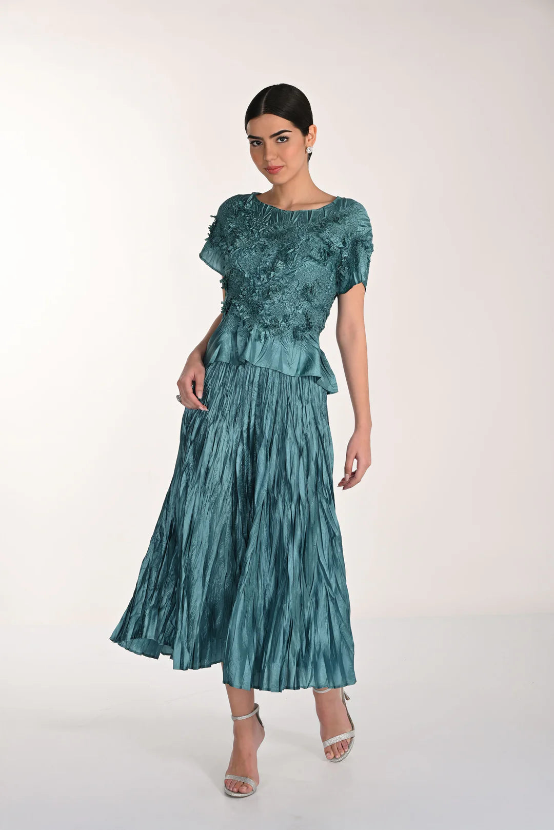 Elegant A-line Midi Skirt & Top Style 268521