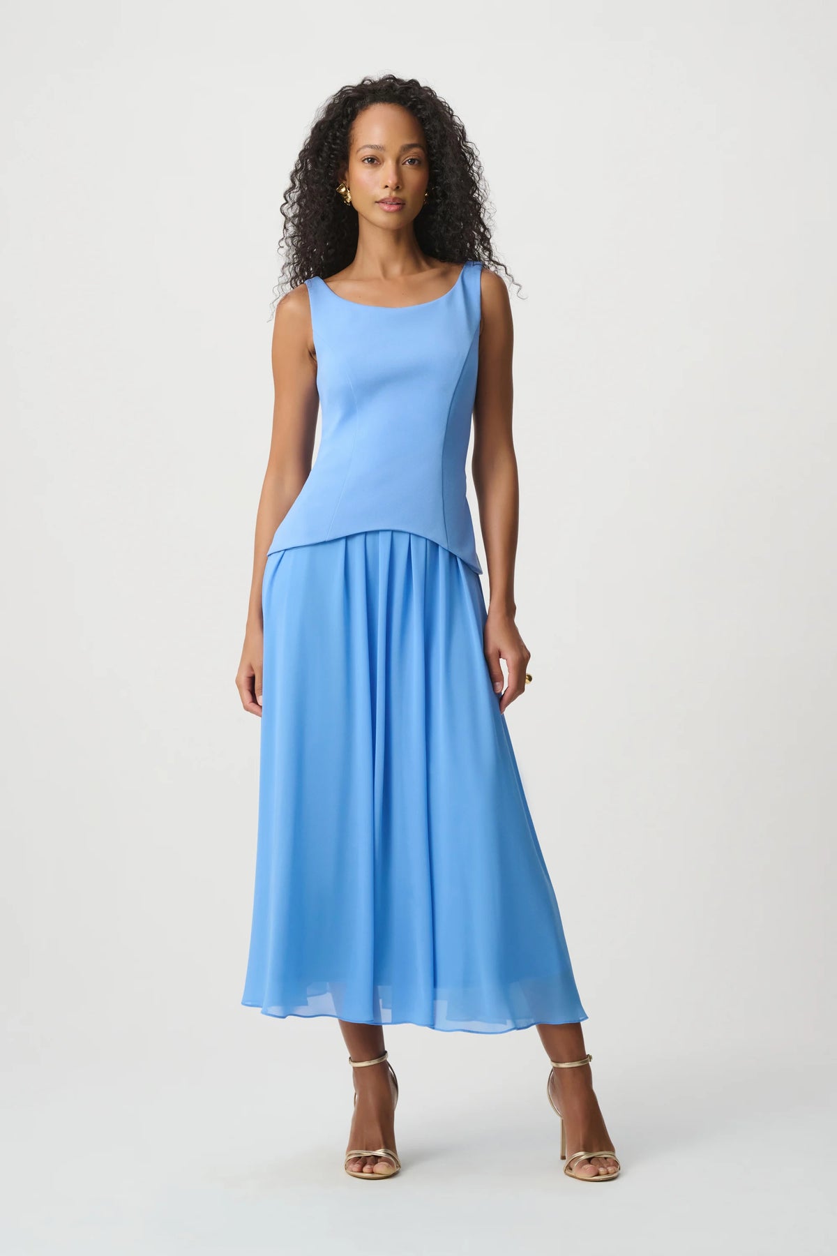 Drop Waist Chiffon Midi Dress 271725