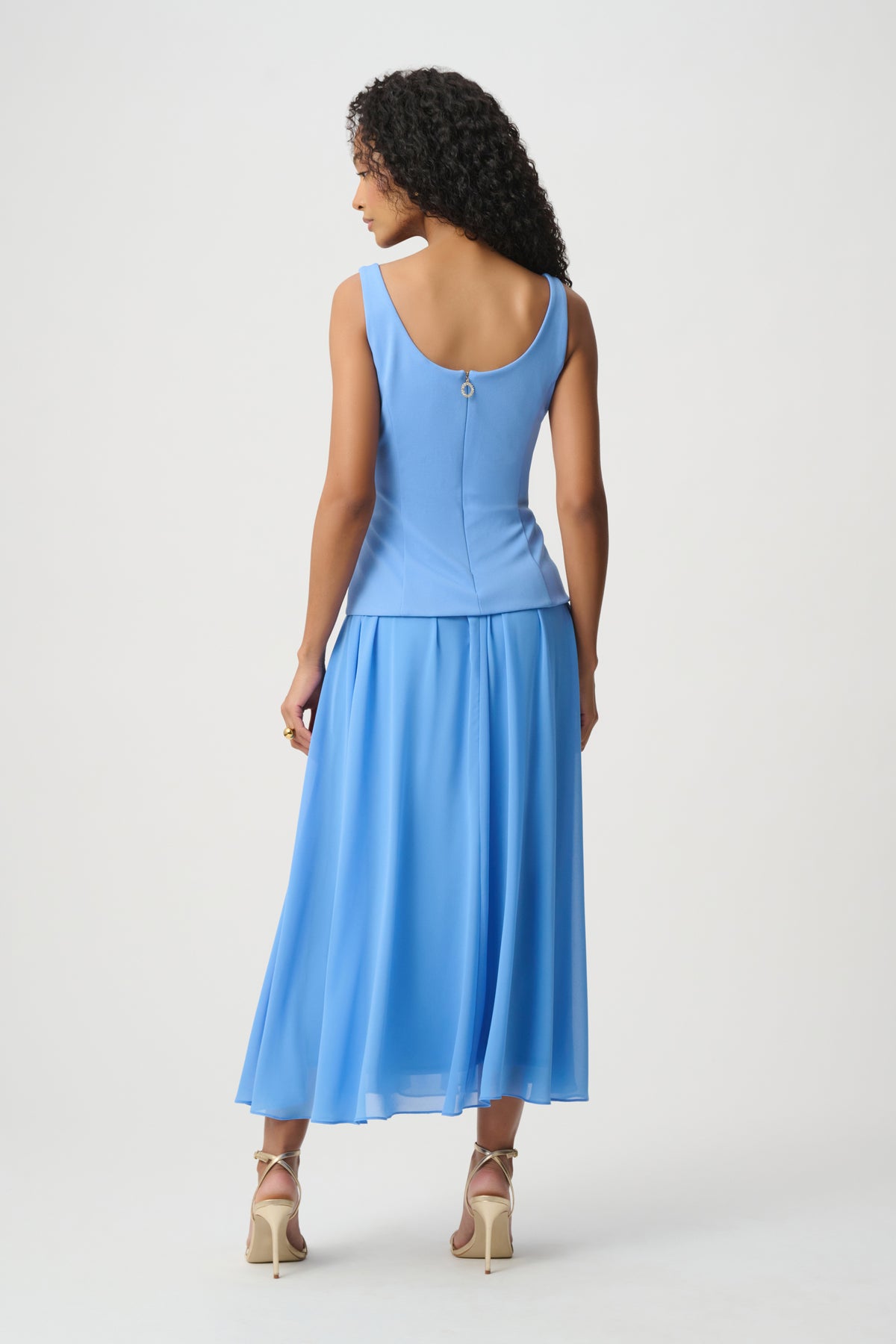 Drop Waist Chiffon Midi Dress 271725