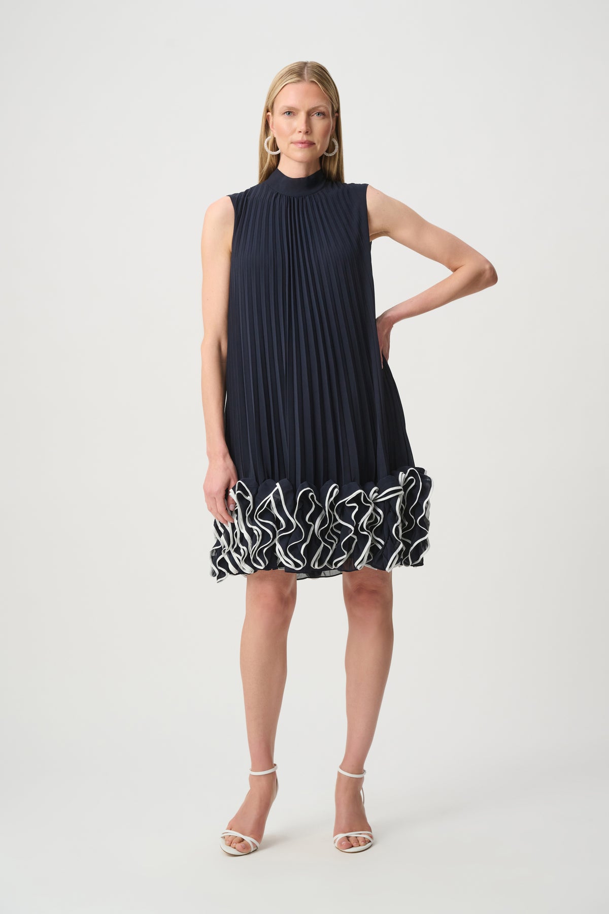 Chiffon Ruffle Hem Trapeze Dress 271739
