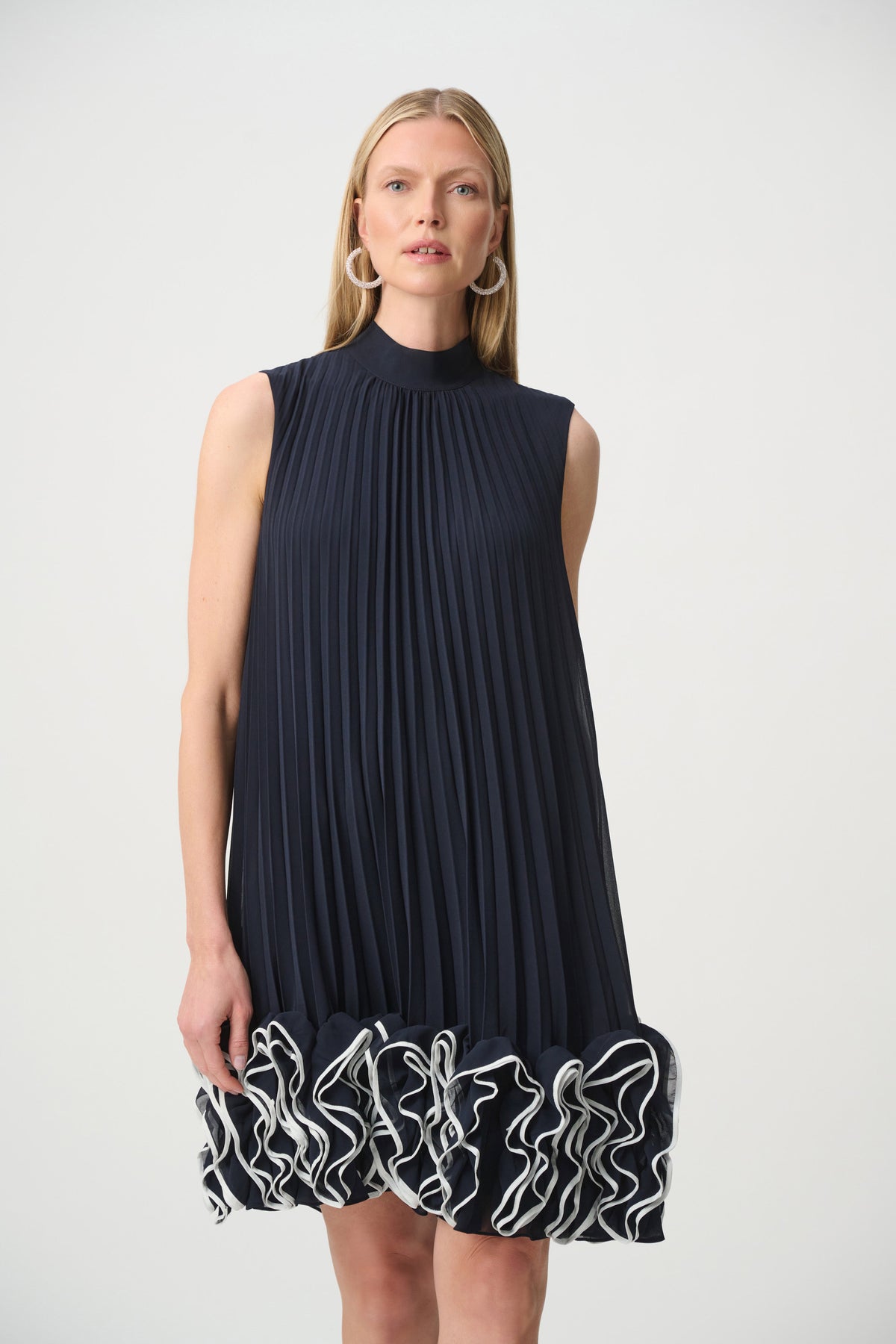 Chiffon Ruffle Hem Trapeze Dress 271739