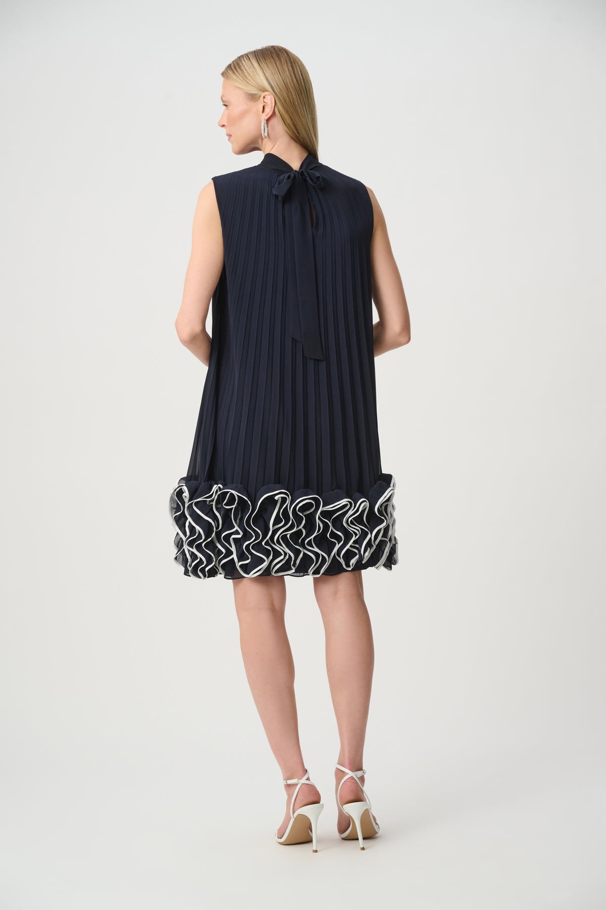 Chiffon Ruffle Hem Trapeze Dress 271739