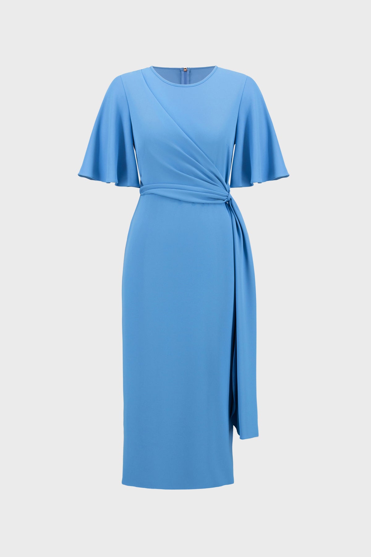 Bell Sleeve Draped Sheath Dress 271754
