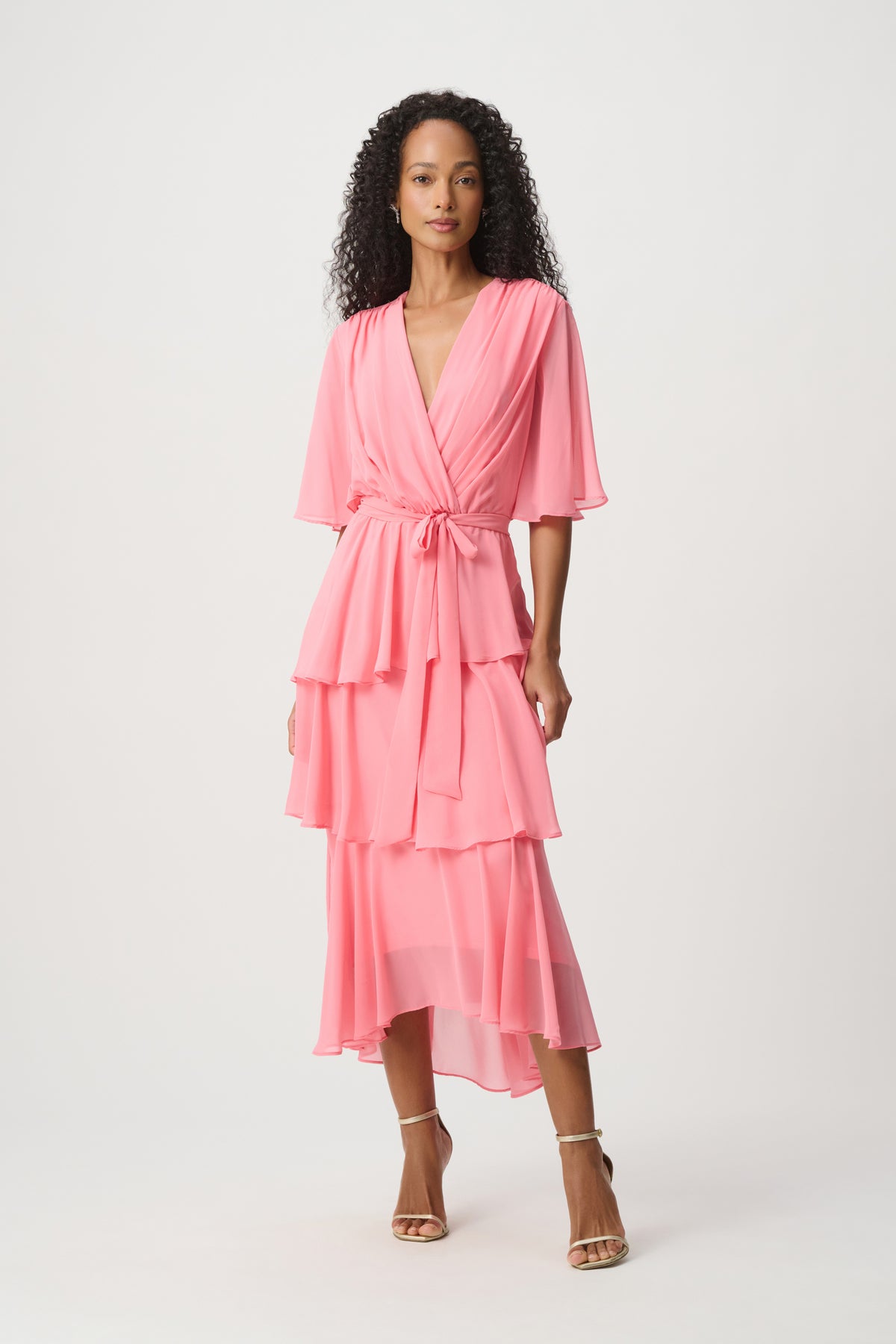 Chiffon Tiered Wrap Dress 271763