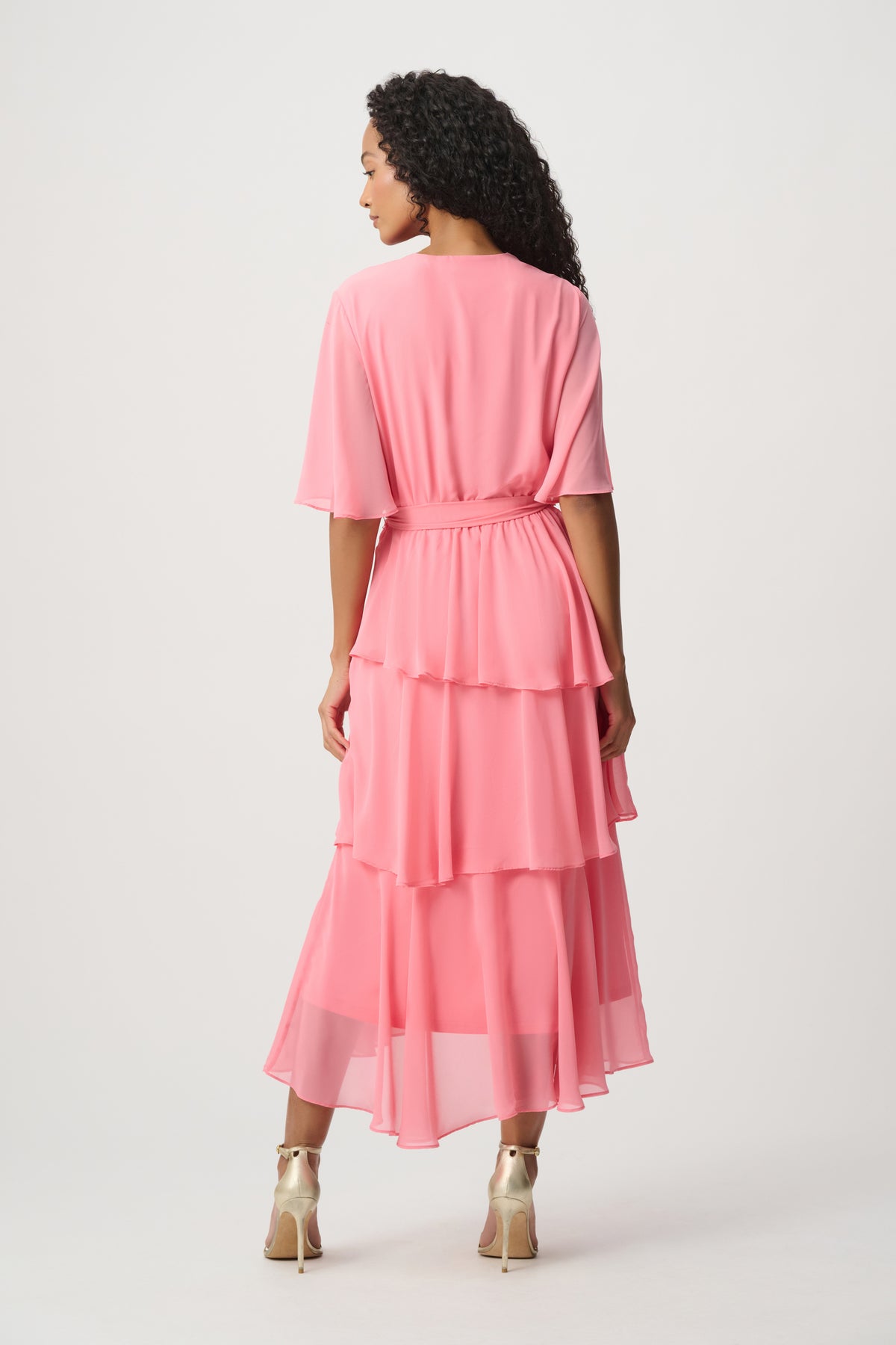 Chiffon Tiered Wrap Dress 271763