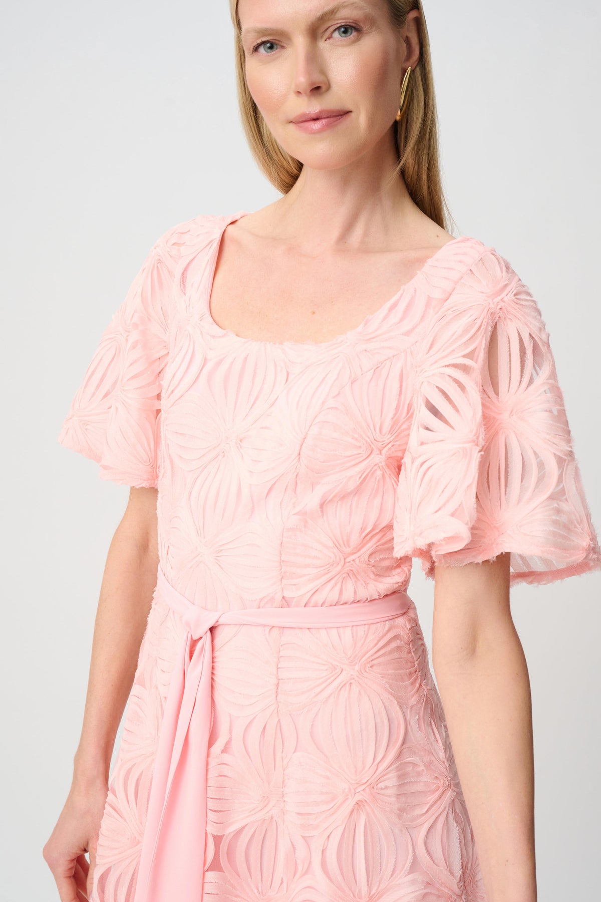 Embroidered Mesh Fit And Flare Dress 271767