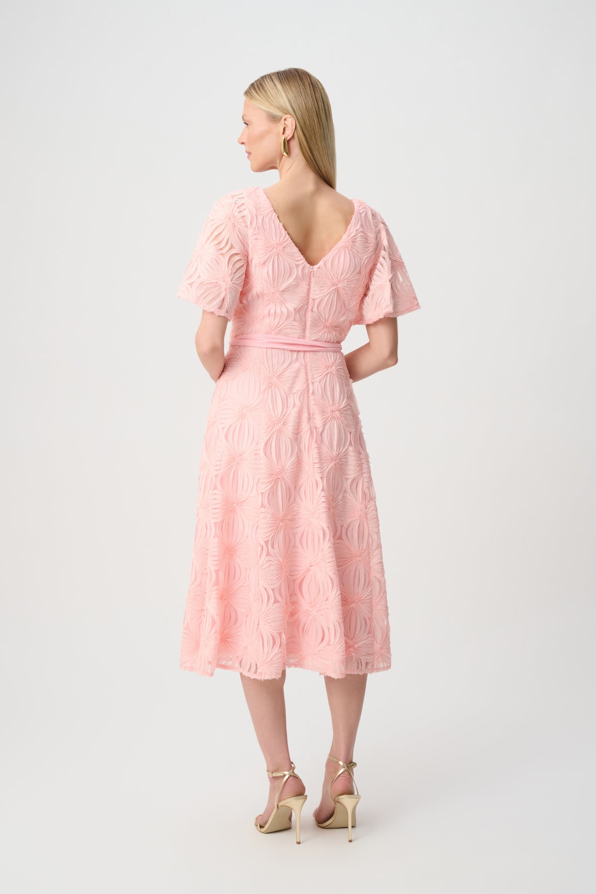 Embroidered Mesh Fit And Flare Dress 271767