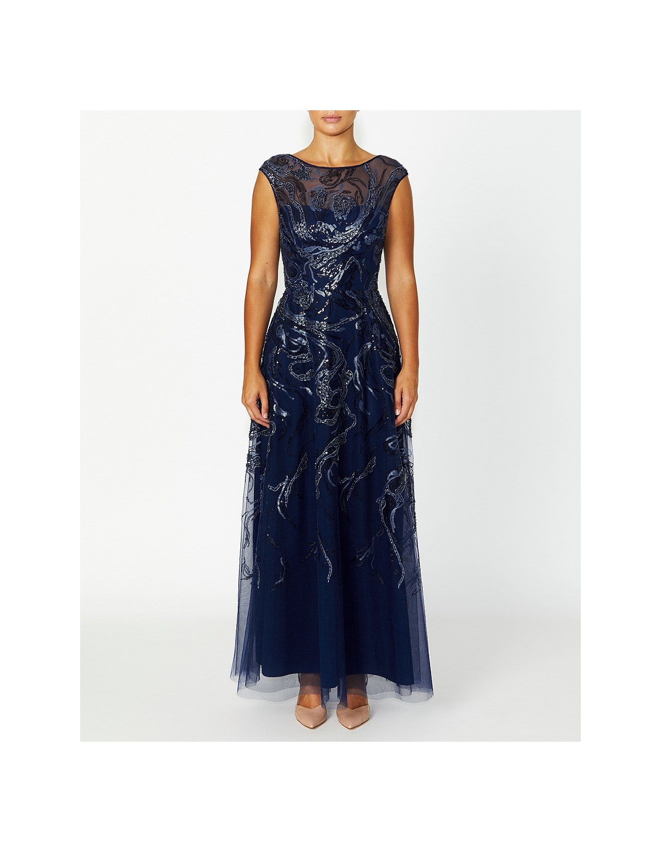 Navy Sequin Gown