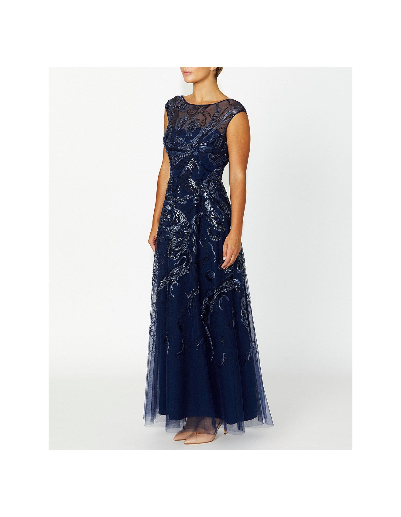 Navy Sequin Gown