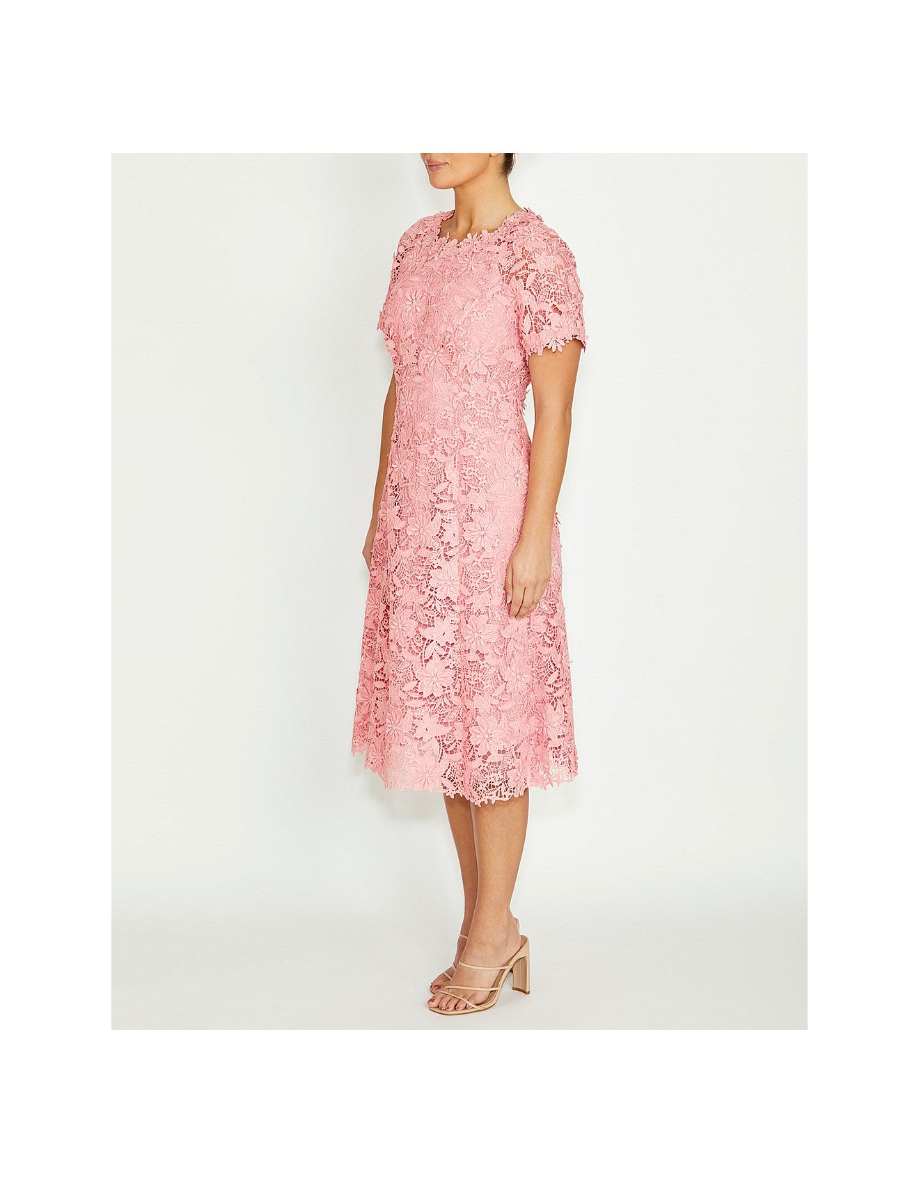Rose Pink Guipure Lace Dress