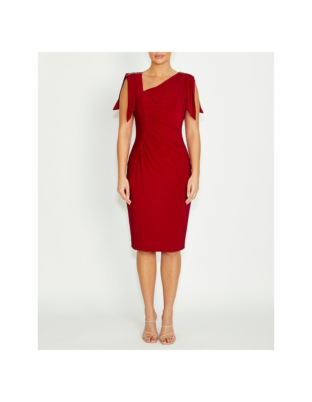 Silky Knit Red Jersey Dress
