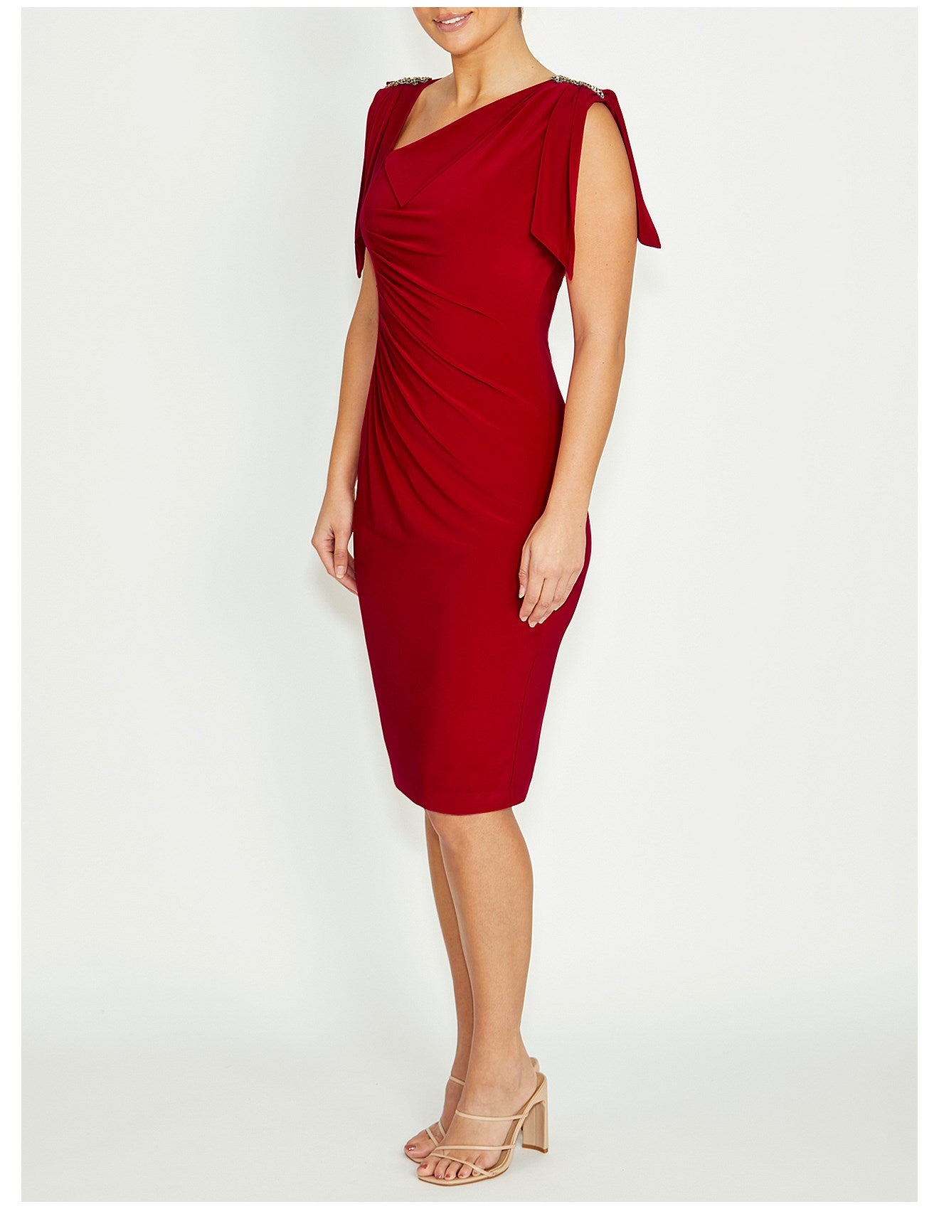 Silky Knit Red Jersey Dress