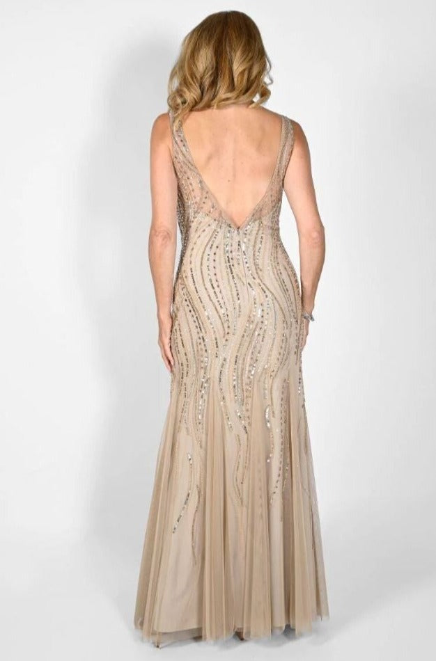 Sequin Champagne Gown 232703