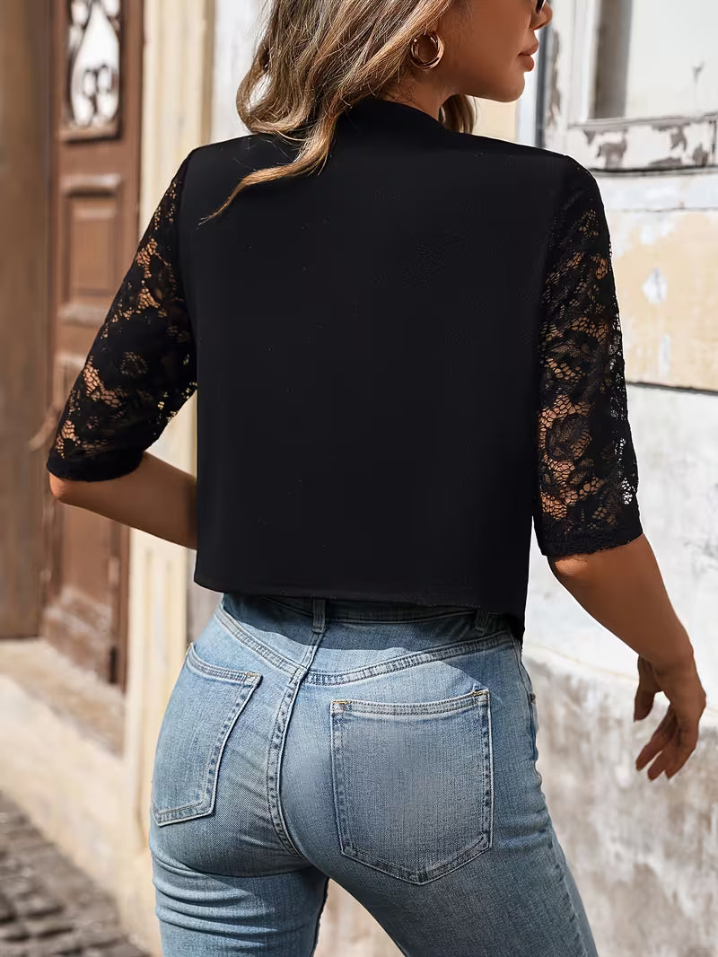 Elegant Fashion Lace Sleeved Bolero