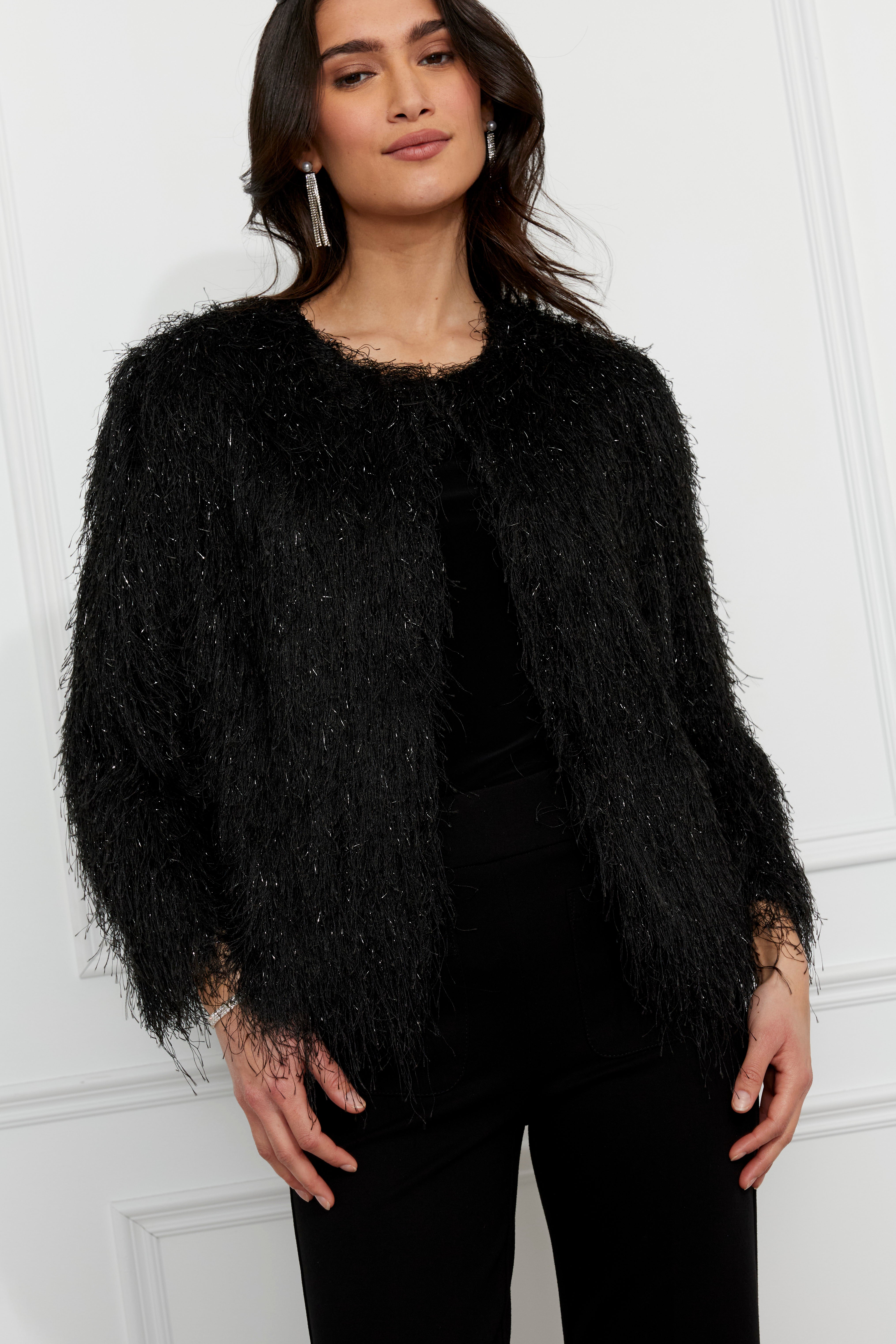 Jewel Fringe Jacket in Black