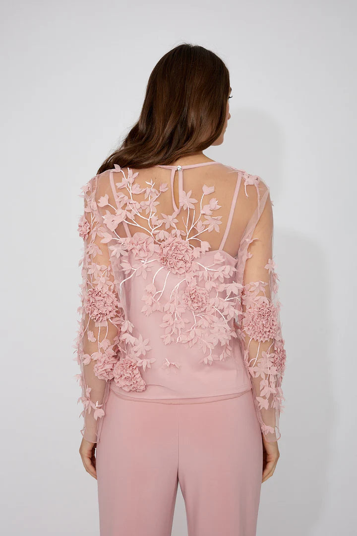 Soft Blush Lace and Chiffon Top 268319