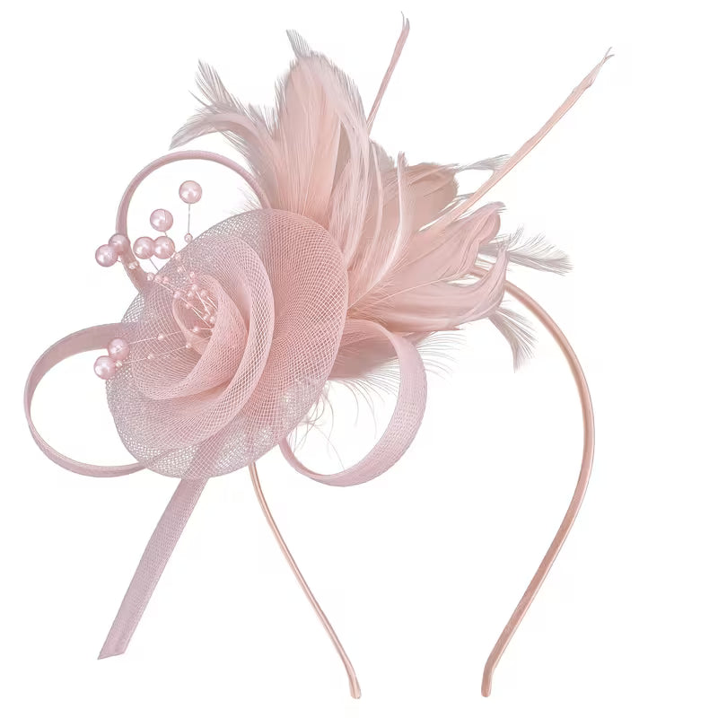 Blush Pink Feather Fascinator